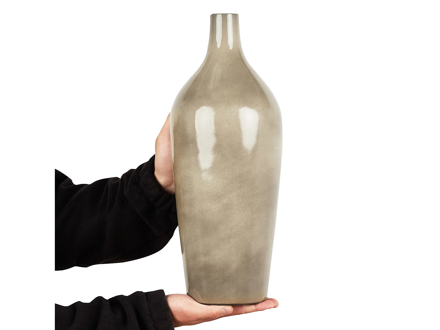 Vase à fleurs LEGANES Céramique 47 cm Taupe