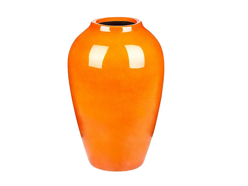 Ovale Blumenvase Terrakotta handgefertigt orange 39 cm bauchig Modern Terrasa