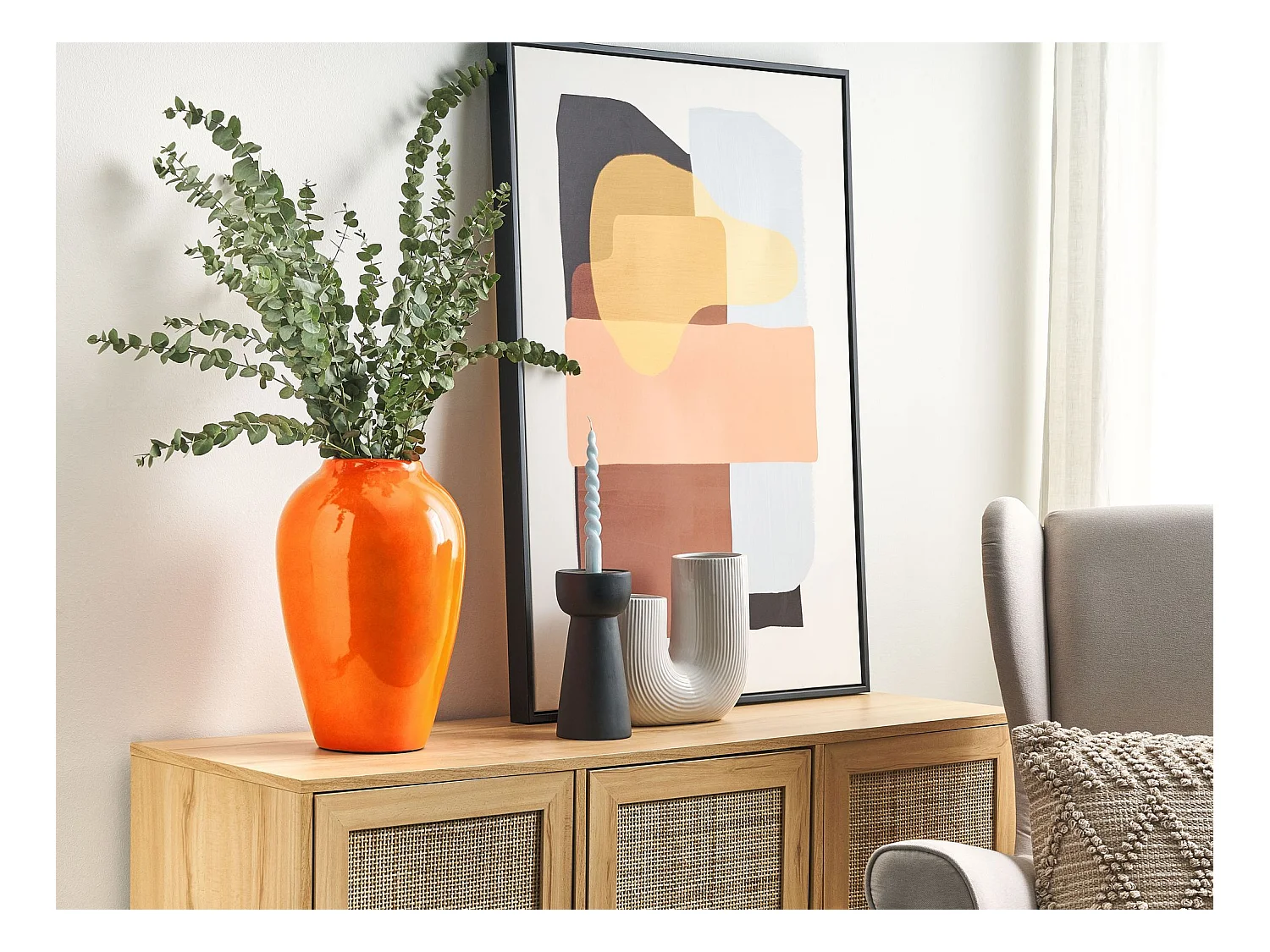 Vase à fleurs TERRASA Céramique 39 cm Orange