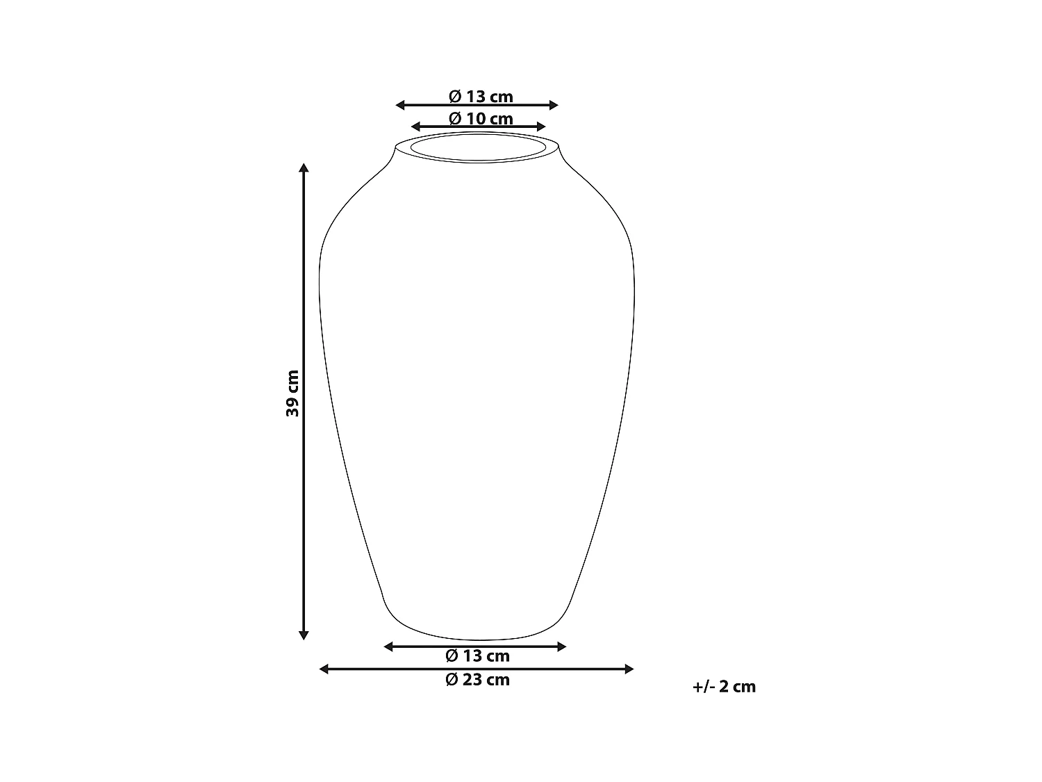 Vase à fleurs TERRASA Céramique 39 cm Orange