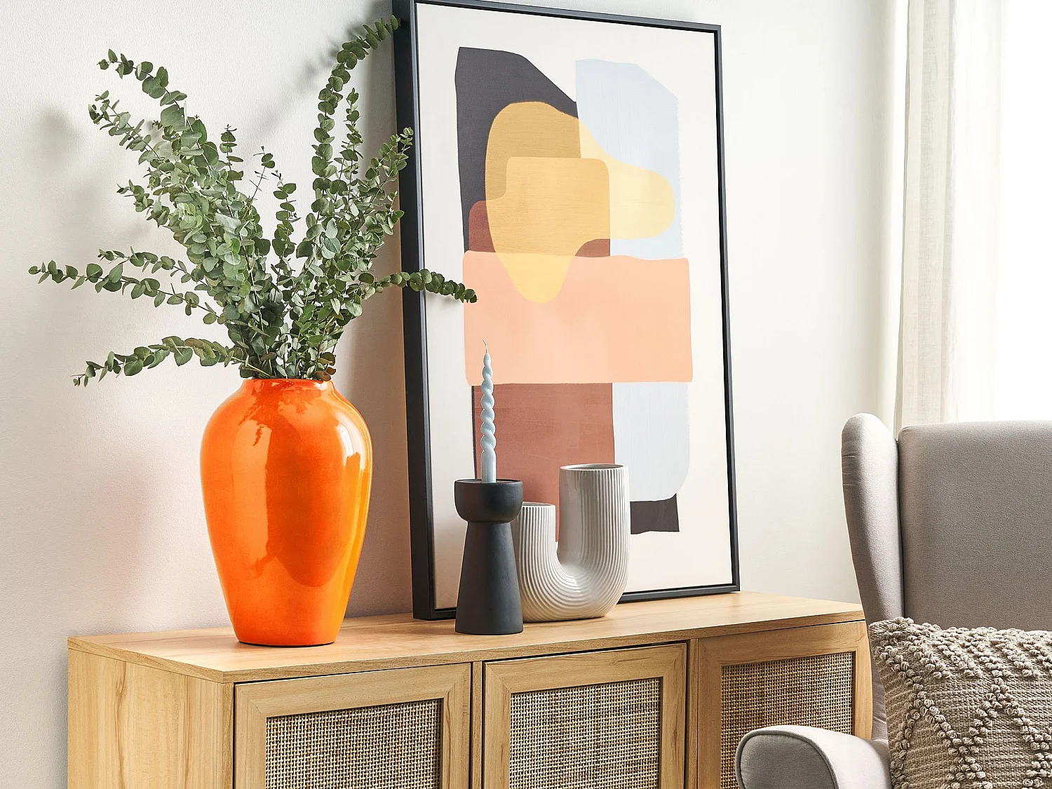 Vase à fleurs TERRASA Céramique 39 cm Orange