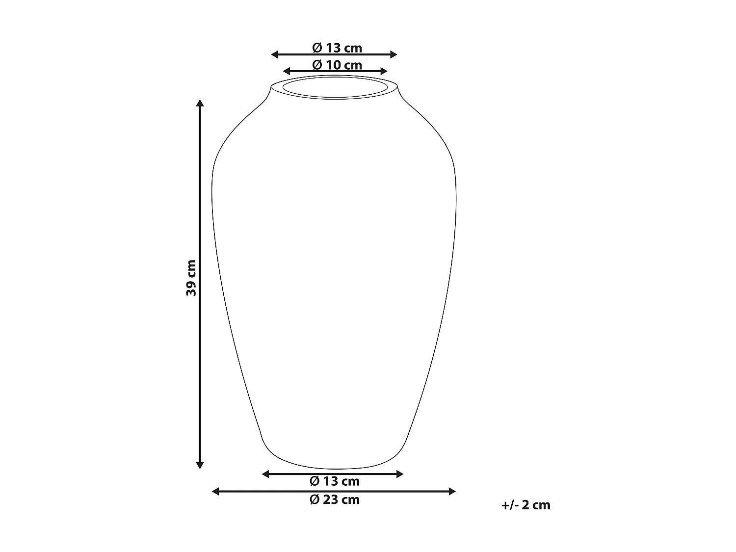 Vase à fleurs TERRASA Céramique 39 cm Orange