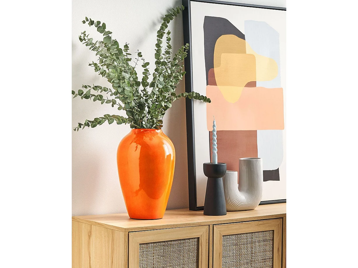 Blumenvase TERRASA Keramik 39 cm Orange