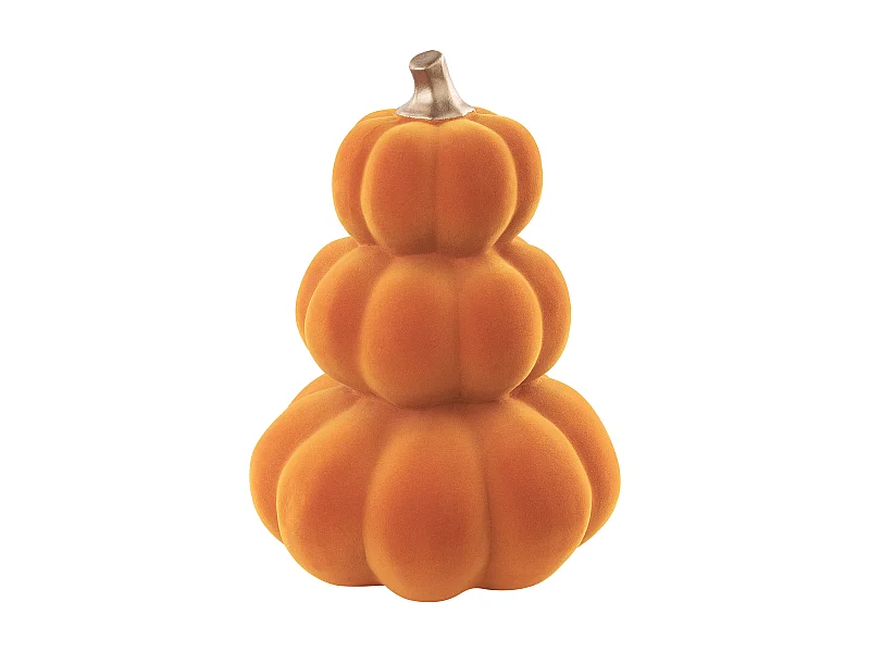 Dekofigur Kürbis KALAMATA Samtstoff Orange