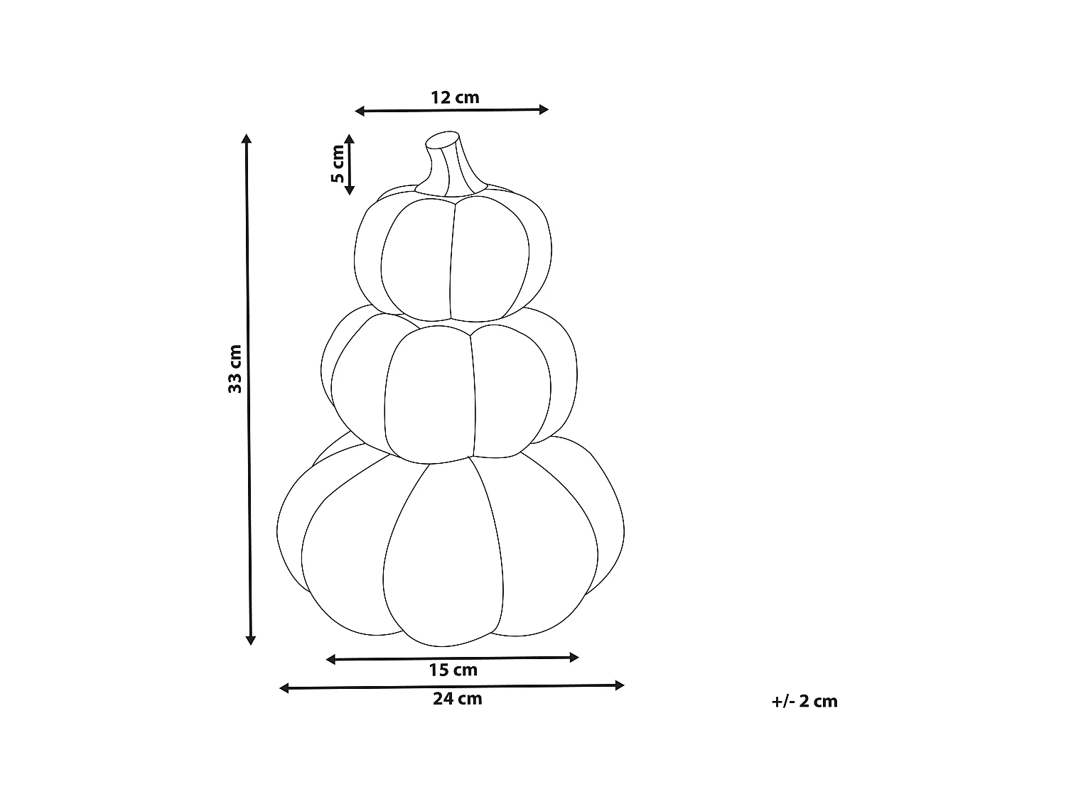 Dekofigur Kürbis KALAMATA Samtstoff Orange