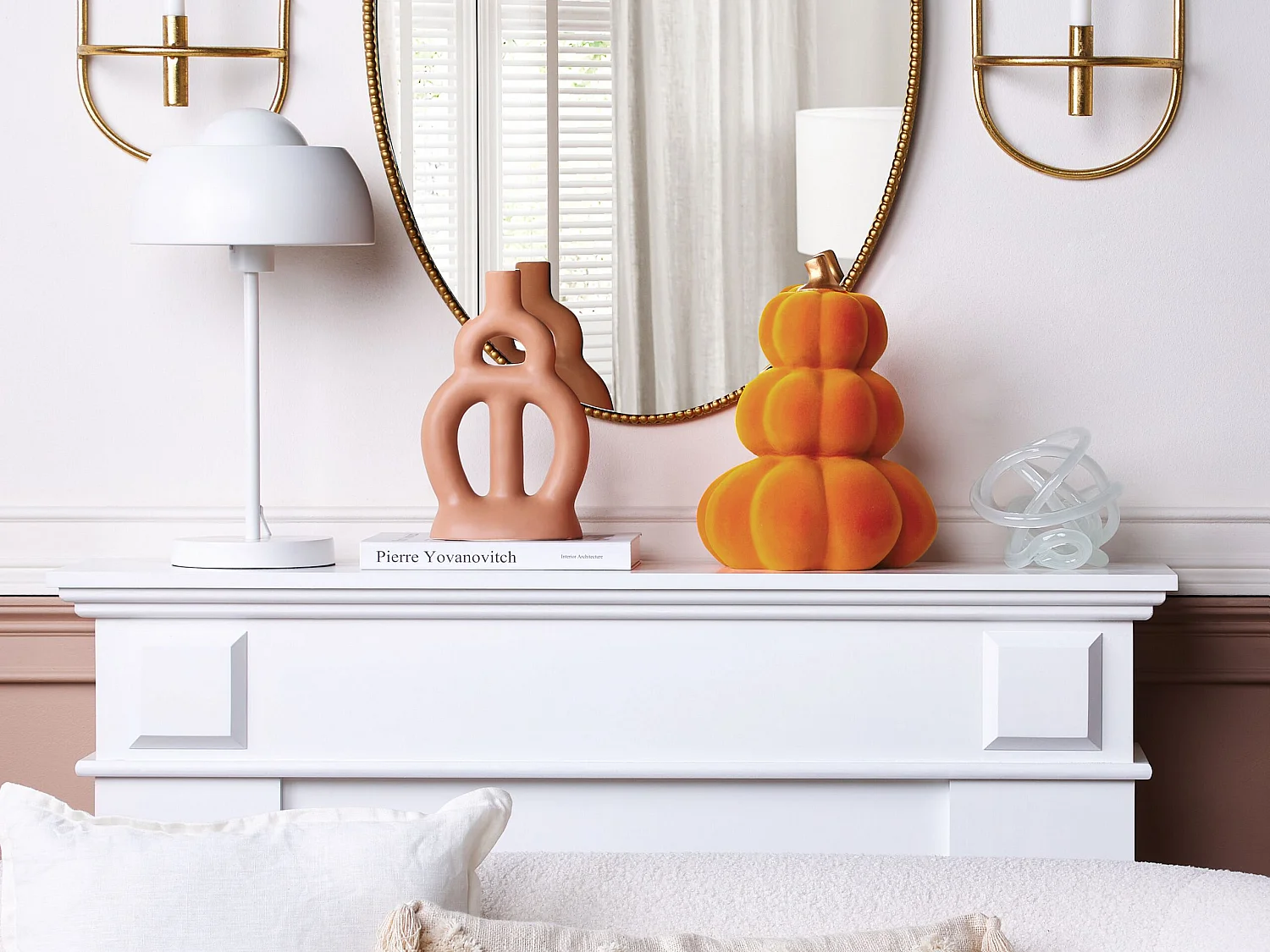 Accessorio decorativo zucca KALAMATA Velluto Arancione