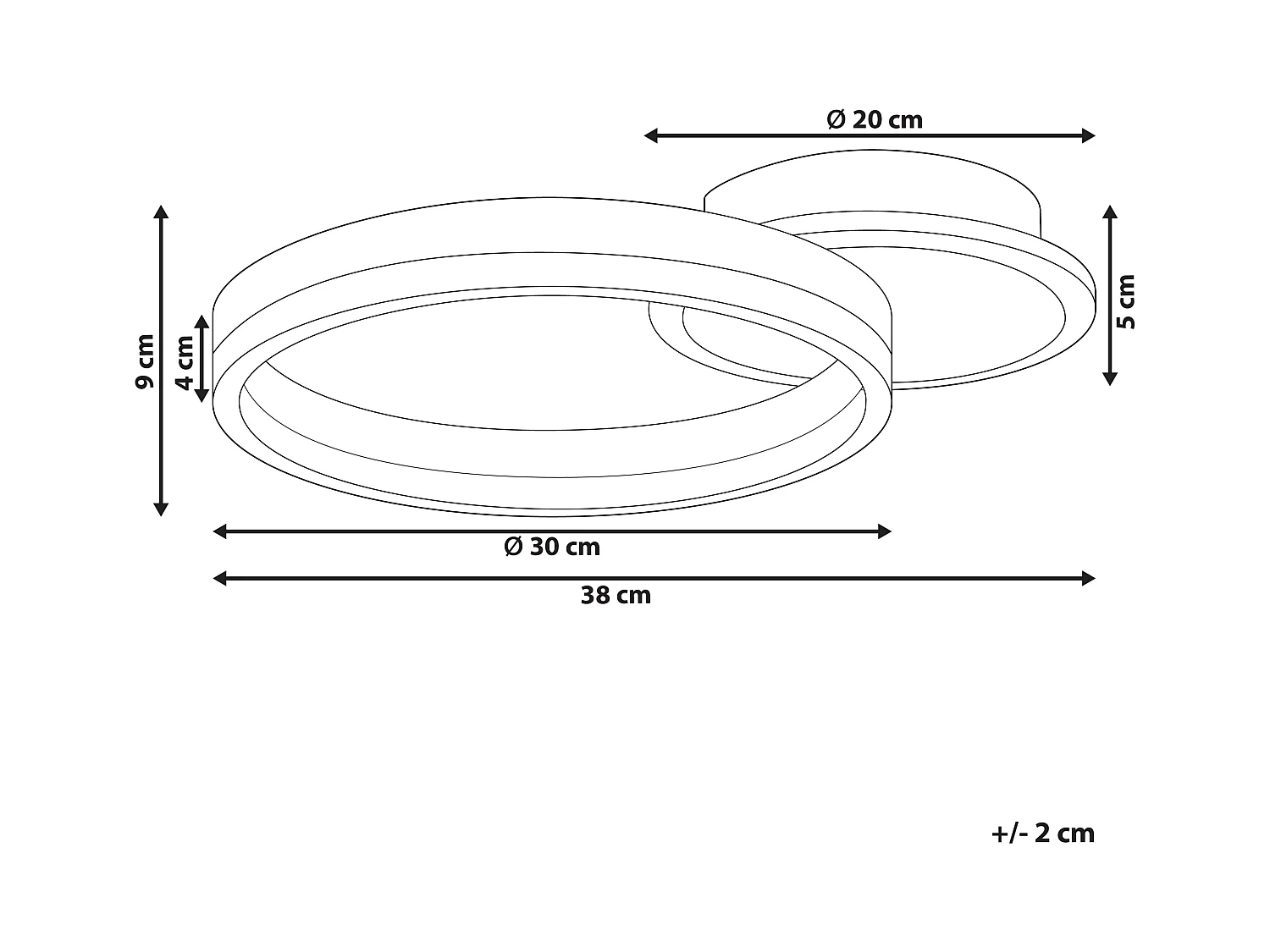 Moderne Runde Aluminium Deckenleuchte LED Lampe Kreis Ring Lichtschirm Braun Glyde