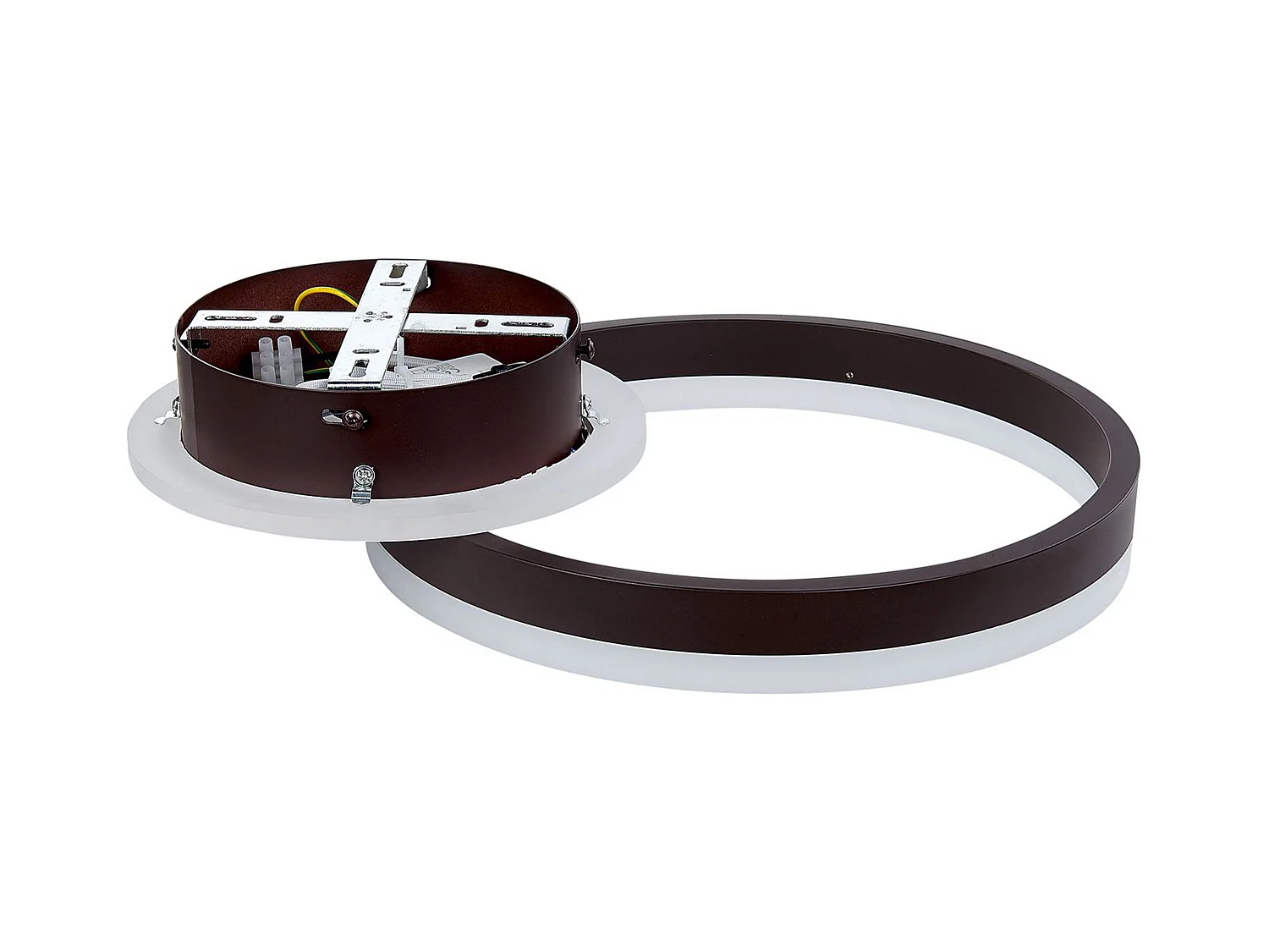 Moderne Runde Aluminium Deckenleuchte LED Lampe Kreis Ring Lichtschirm Braun Glyde