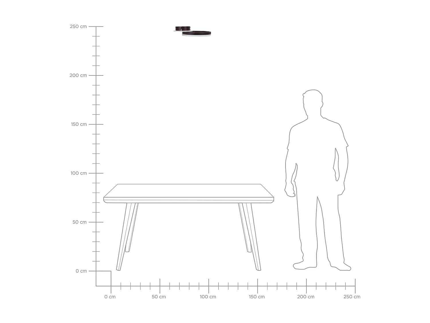 Candeeiro de teto LED GLYDE Metal Castanho escuro