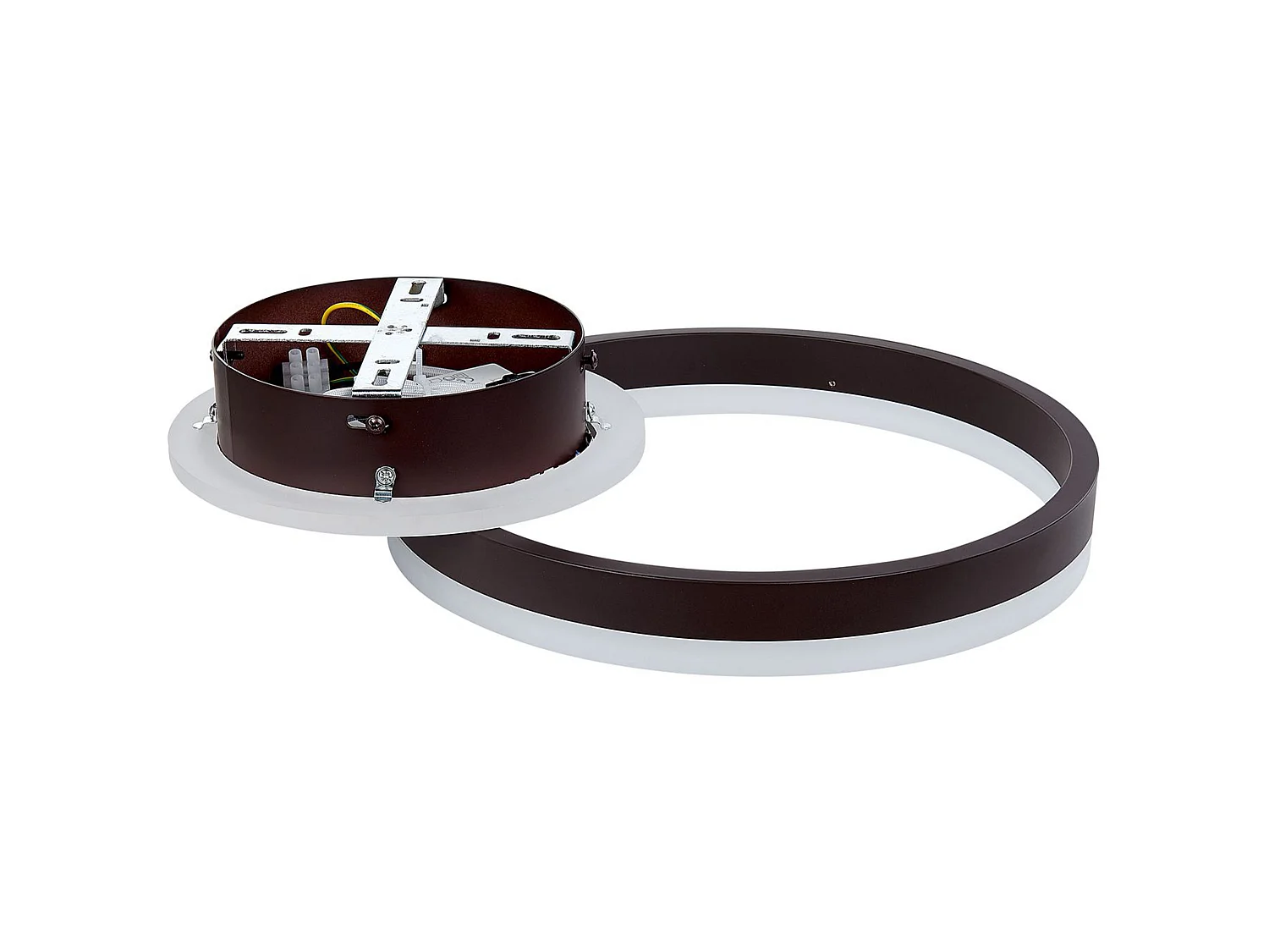 Moderne Runde Aluminium Deckenleuchte LED Lampe Kreis Ring Lichtschirm Braun Glyde