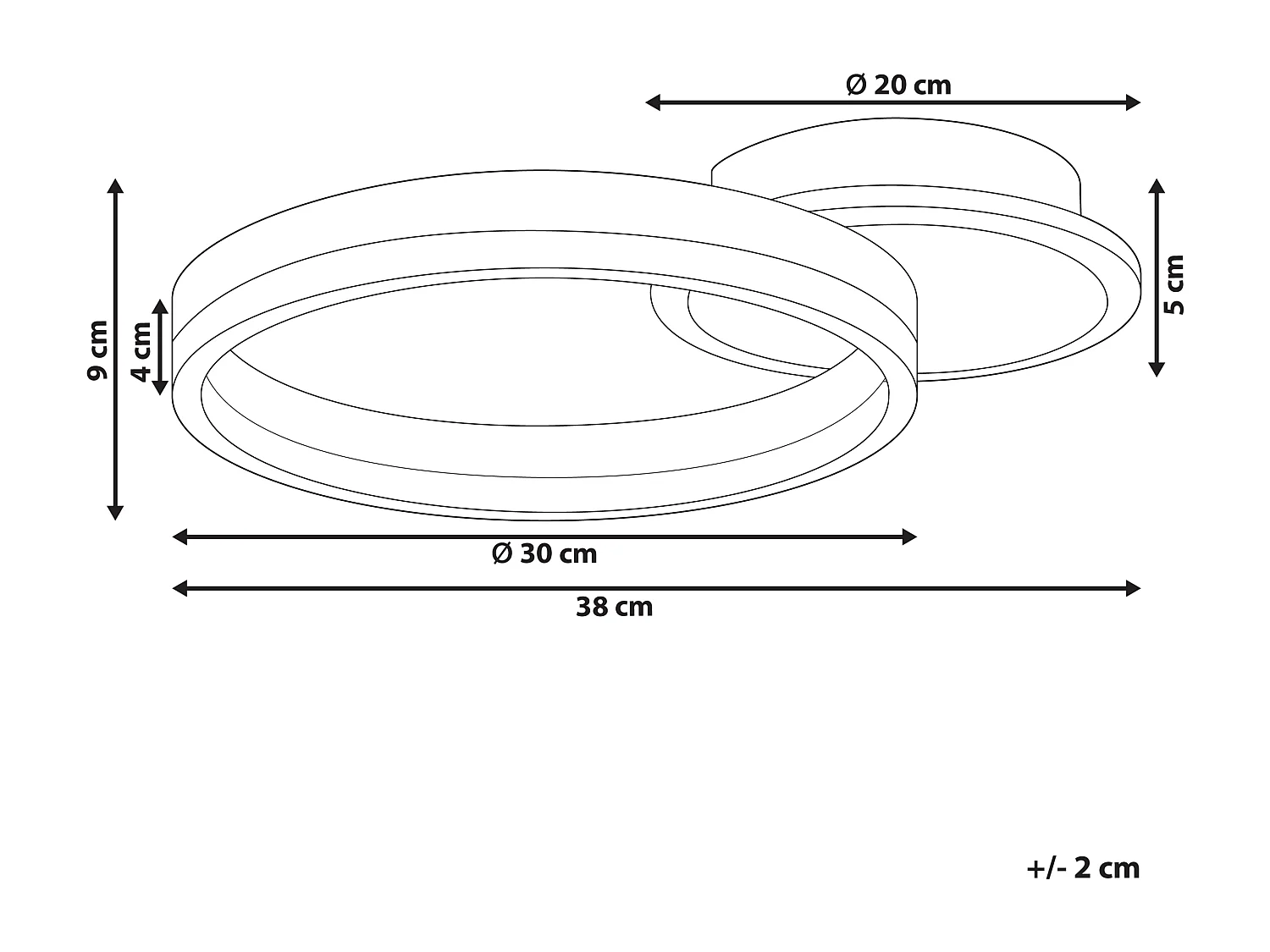 Plafonnier à LED GLYDE Métal Doré