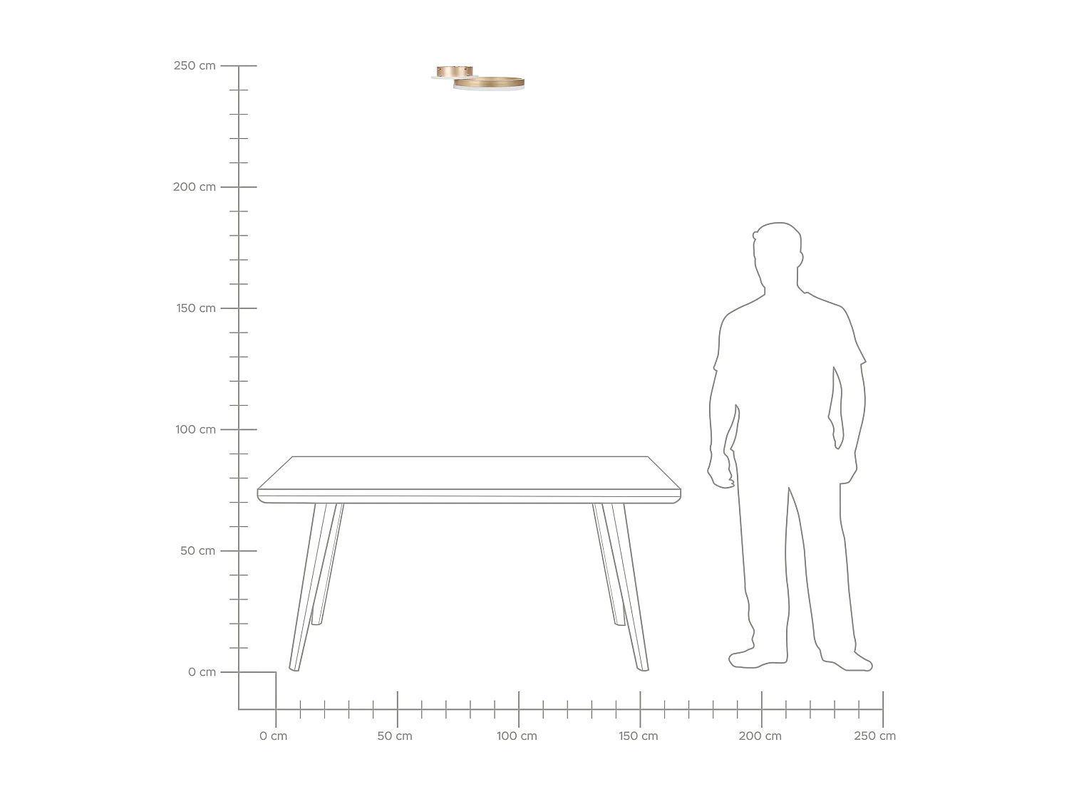 LED plafondlamp GLYDE Metaal Goud