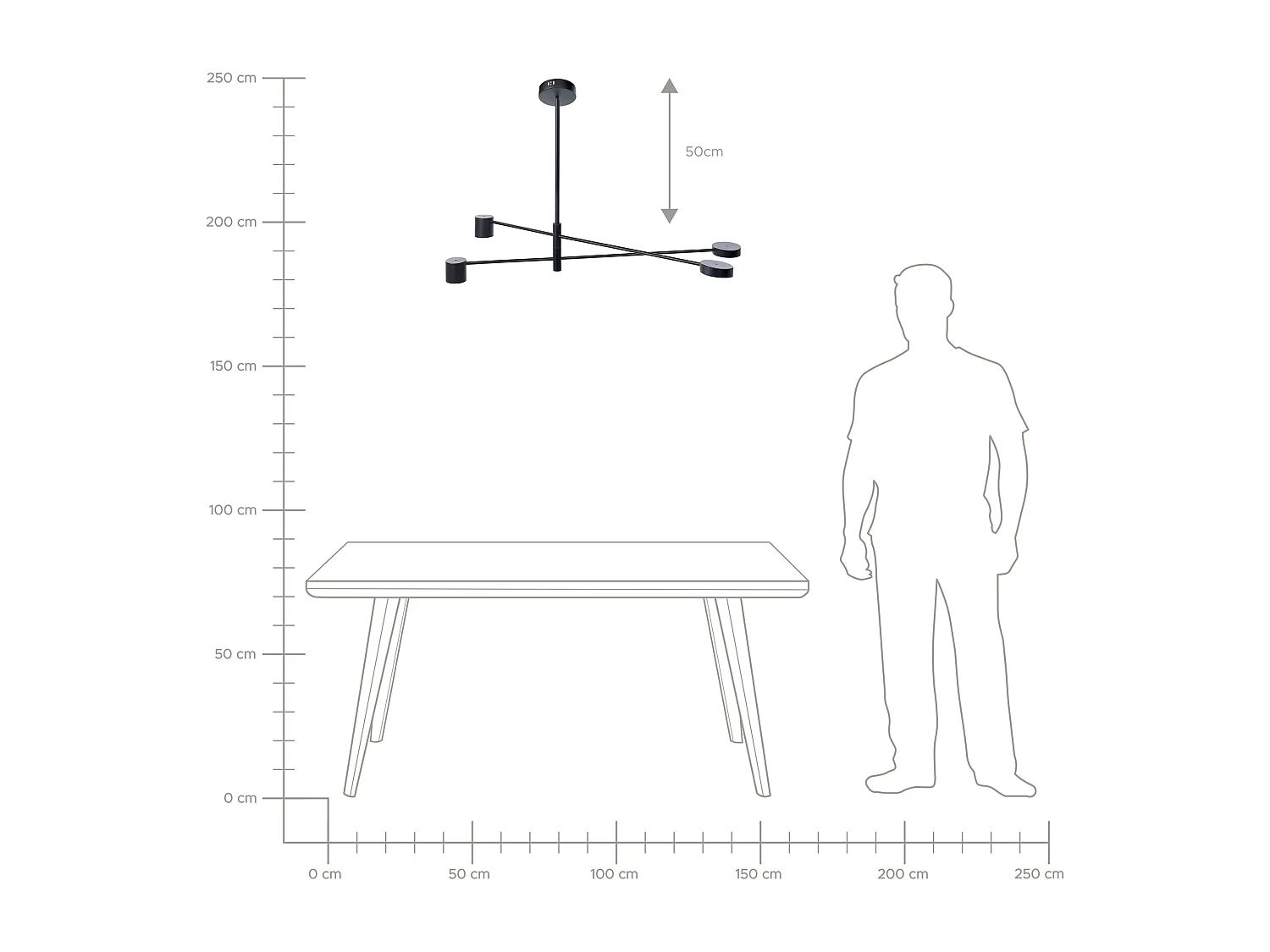 Lampadario BANDON Metallo Nero