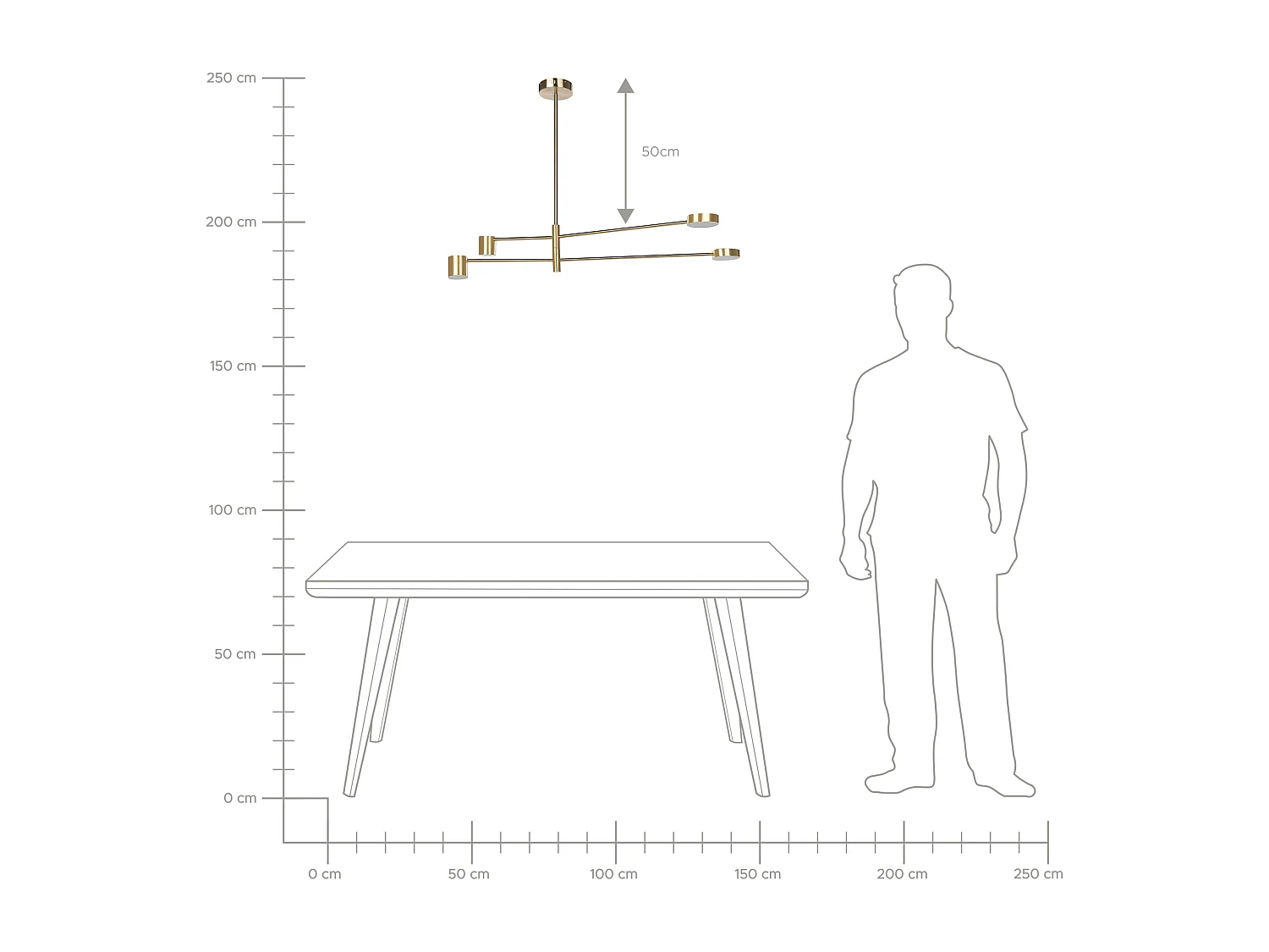 Lampe suspension BANDON Métal Doré