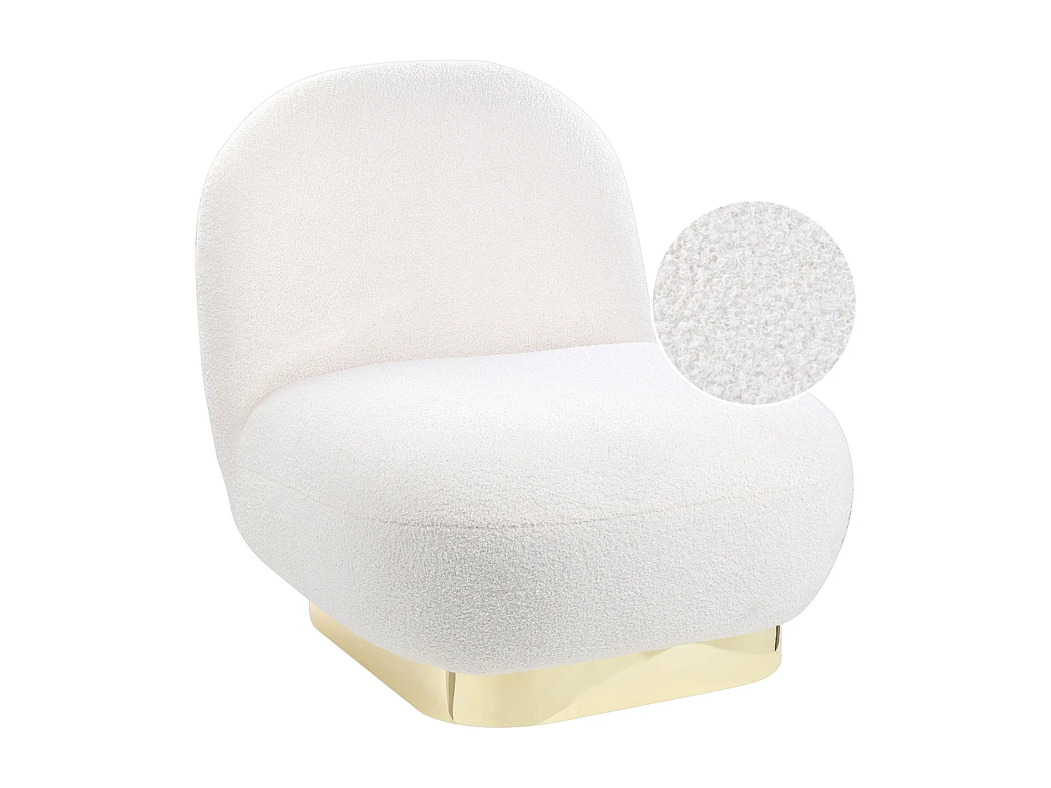 Fauteuil LOVIISA Bouclé Blanc