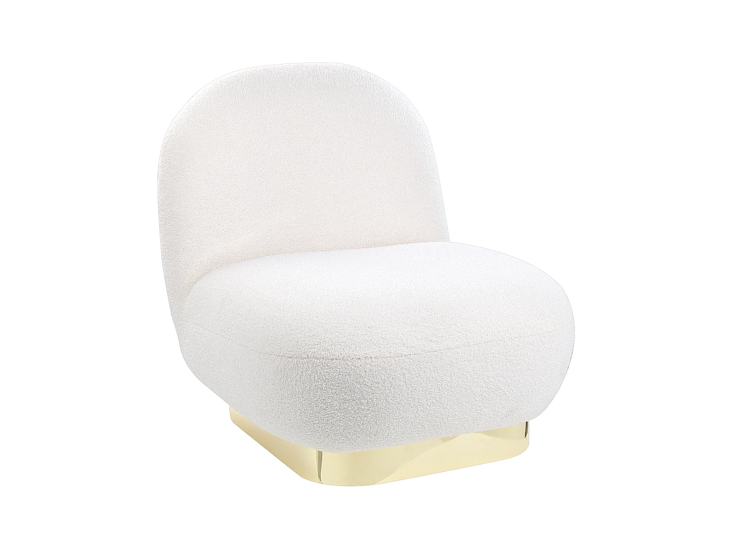 Fauteuil LOVIISA Bouclé Blanc