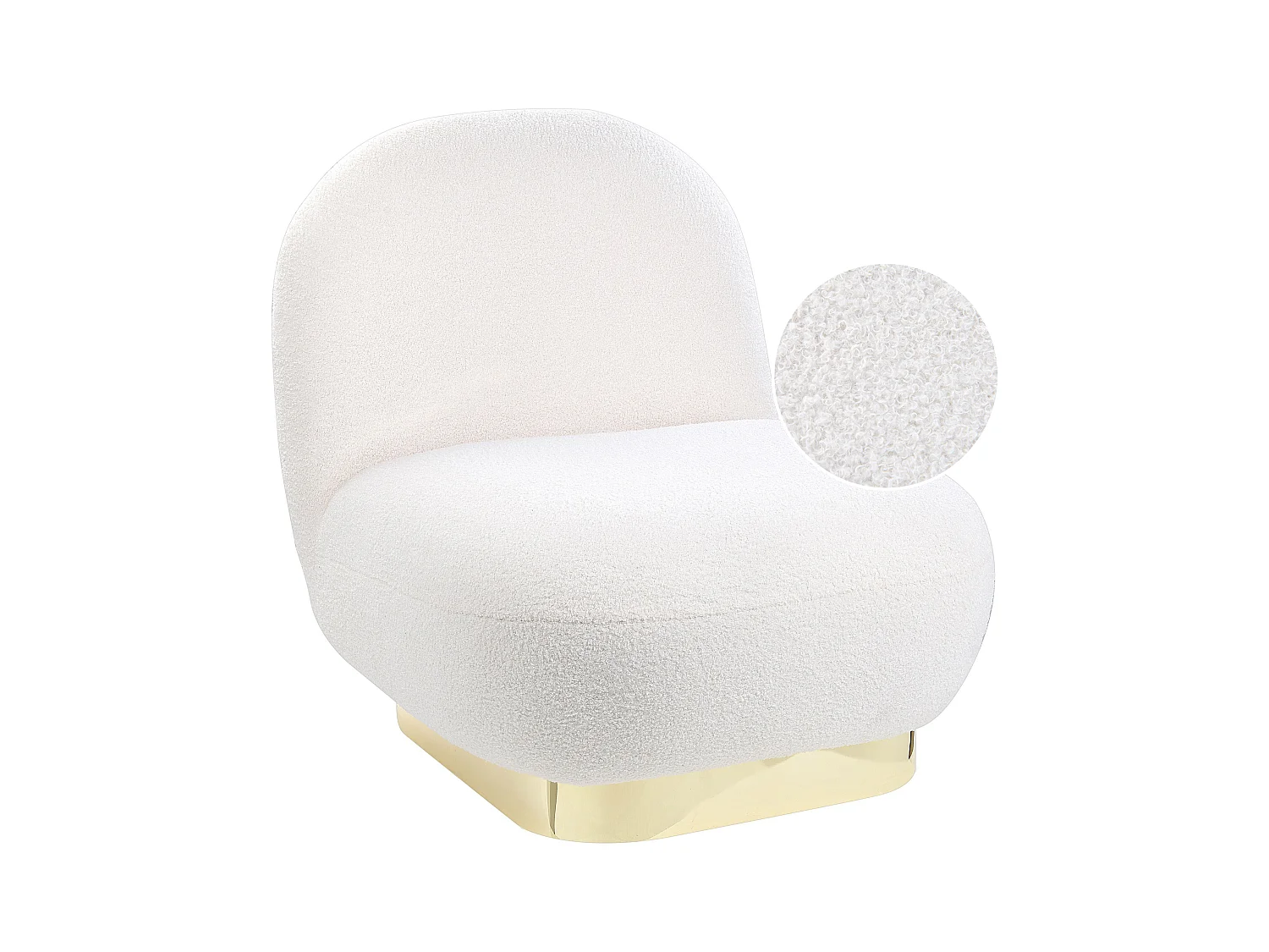 Fauteuil LOVIISA Bouclé Blanc