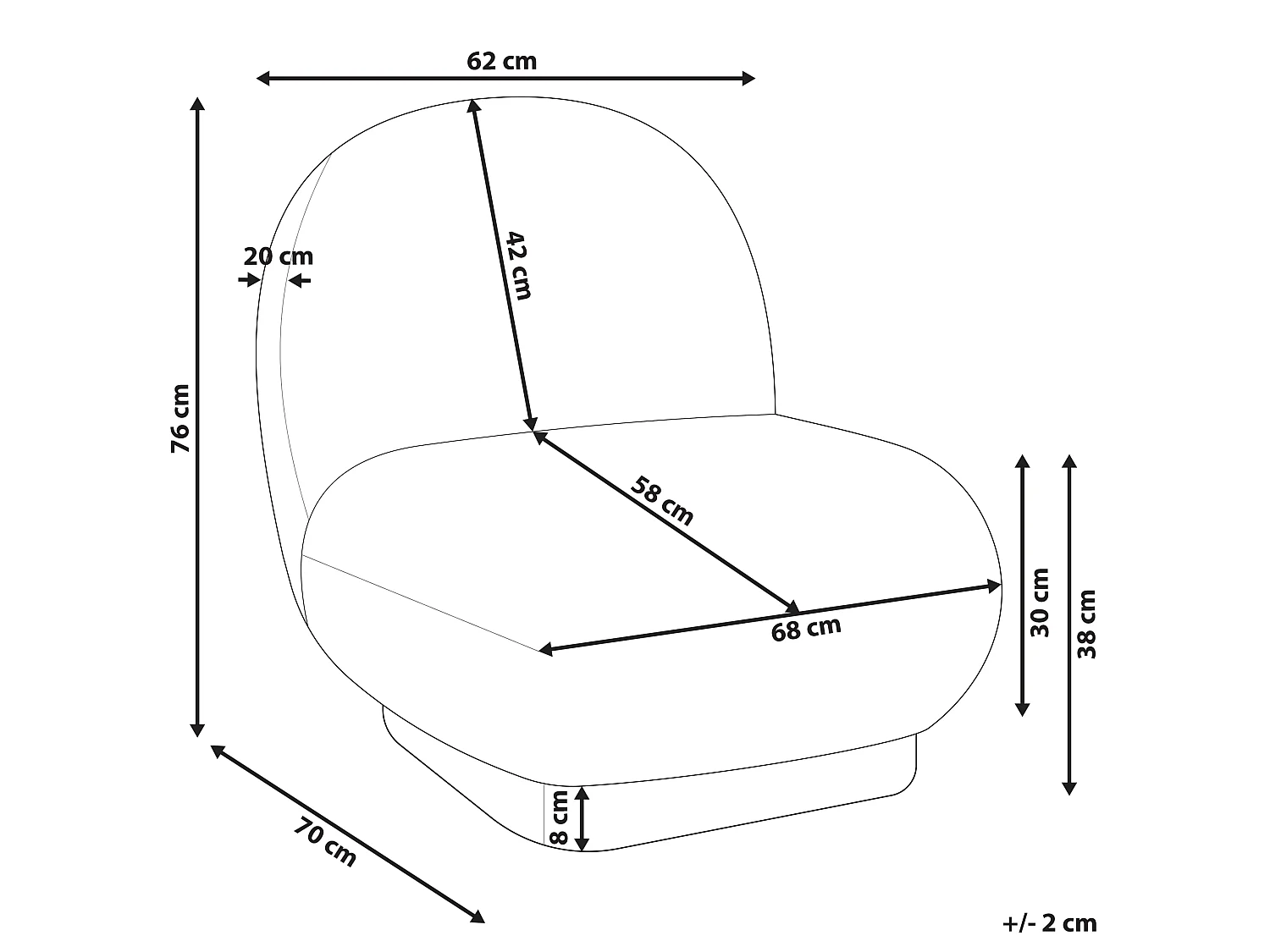 Fauteuil LOVIISA Bouclé Blanc