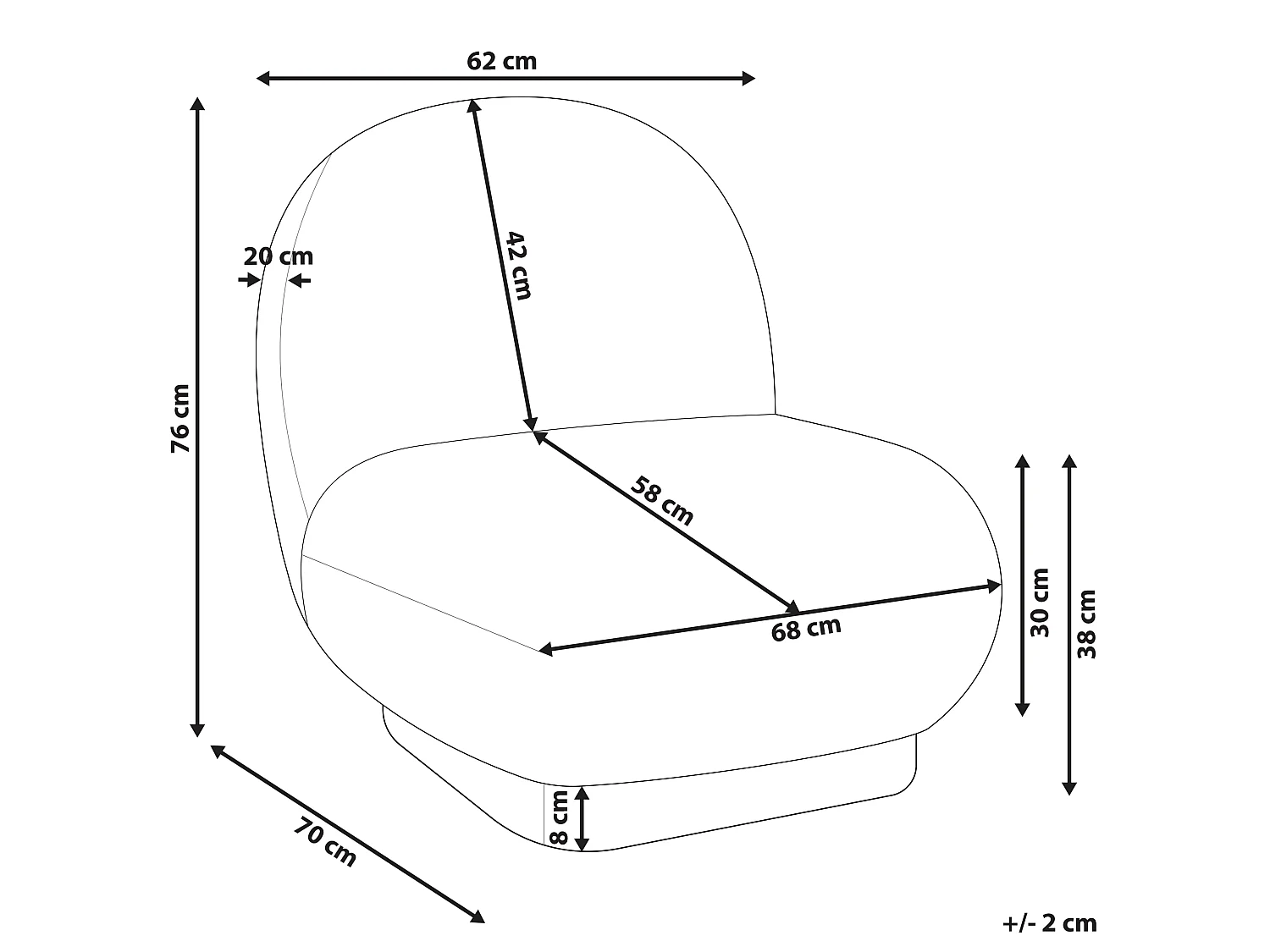 Fauteuil LOVIISA Bouclé Wit