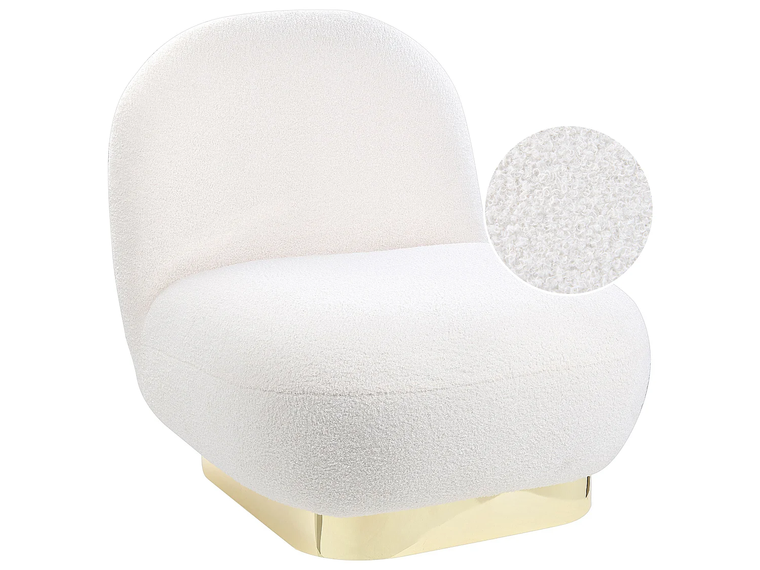 Fauteuil LOVIISA Bouclé Blanc