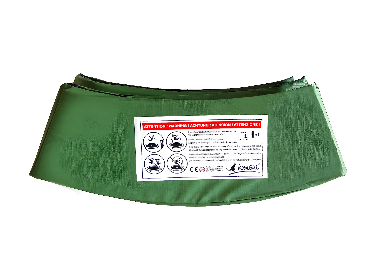 Kangui - Coussin de protection vert pour trampoline Ø 305 cm