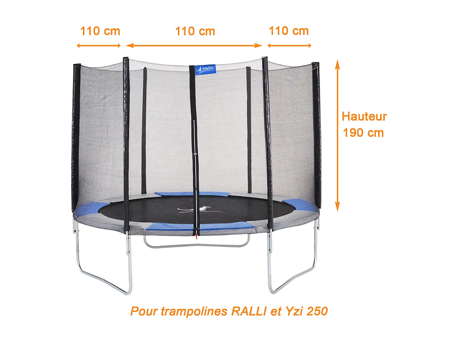 Kangui - Filet de sécurité seul pour trampoline RALLI Ø 250cm