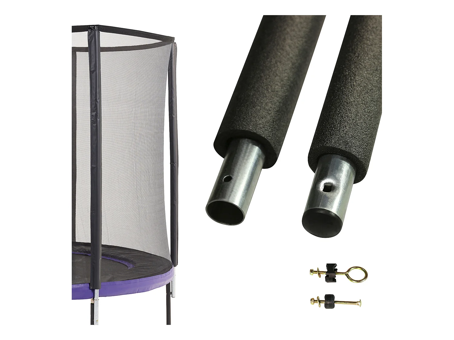 Un poteau de filet de sécurité Ø32mm pour trampolines (longeur 212 cm)