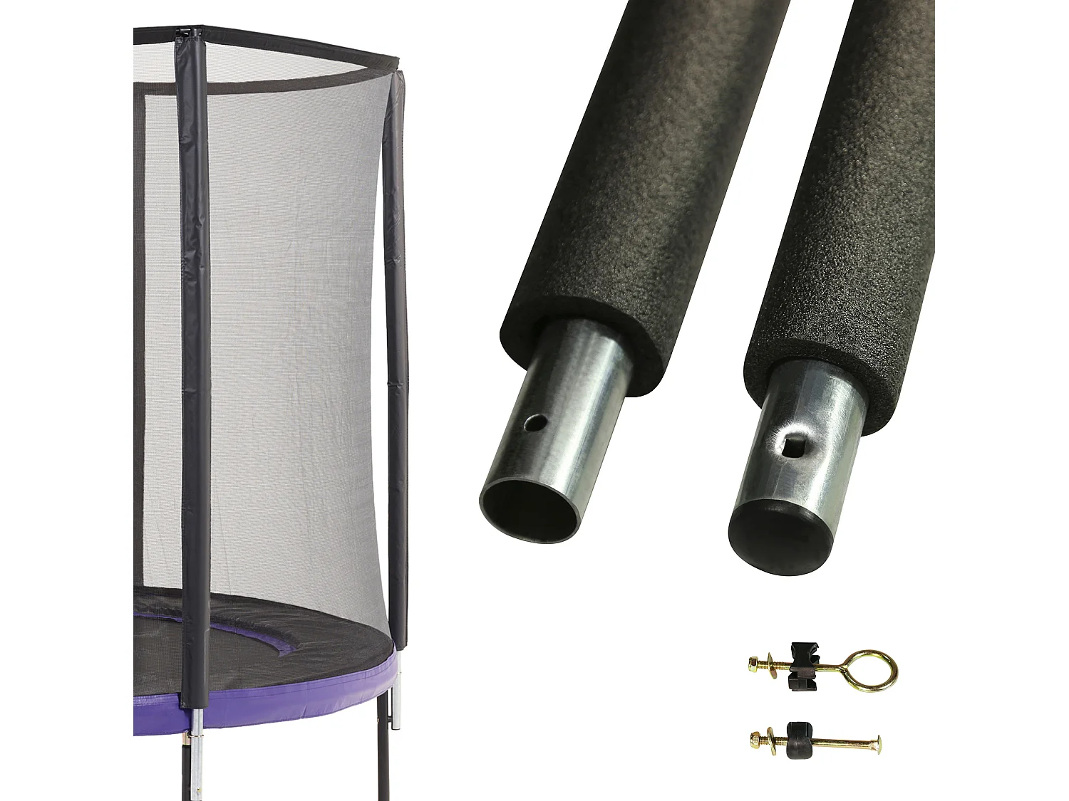 Un poteau de filet de sécurité Ø32mm pour trampolines (longeur 212 cm)