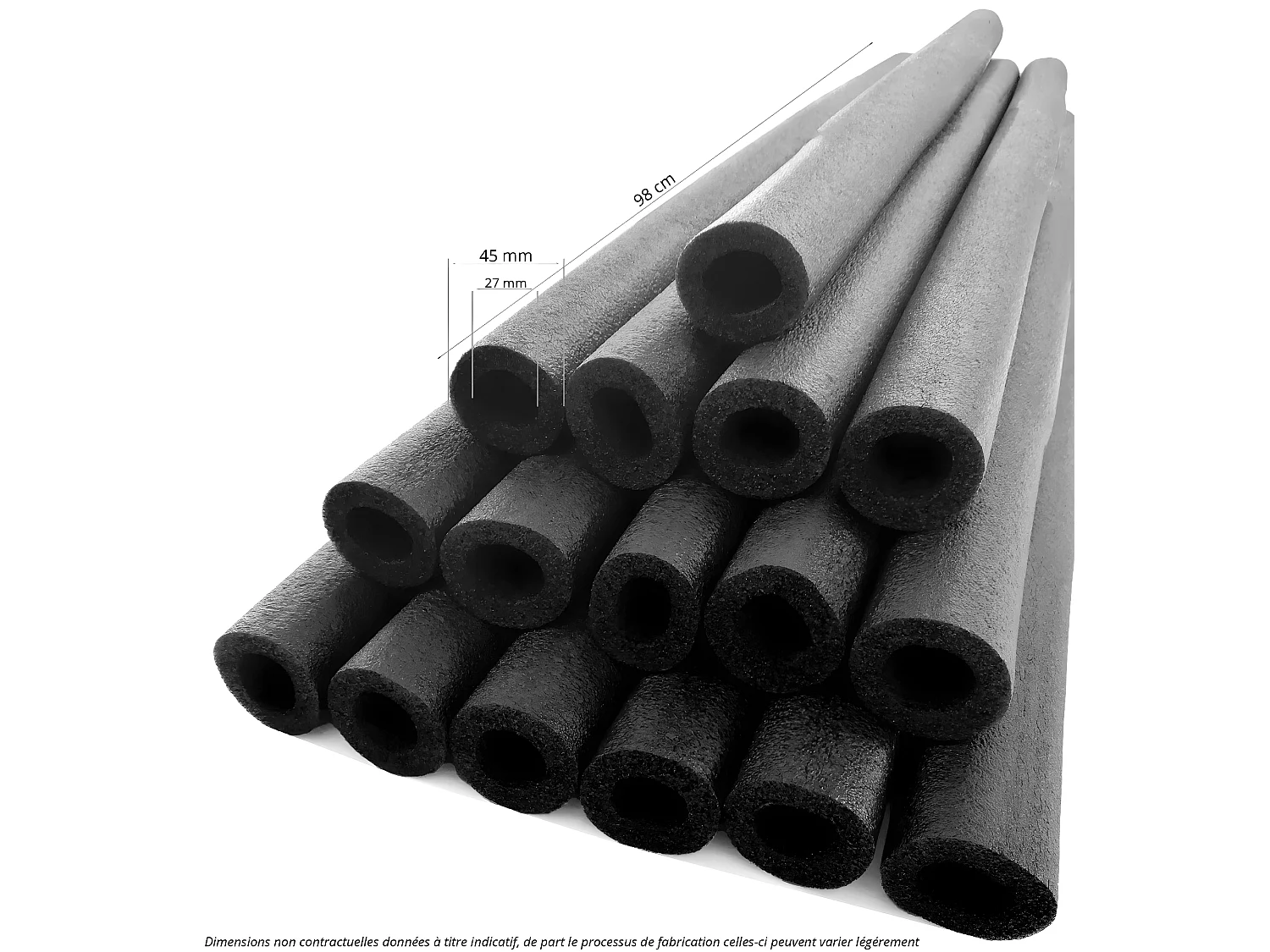 Lot de 16 mousses protection pour trampoline avec poteaux de filet Ø25mm