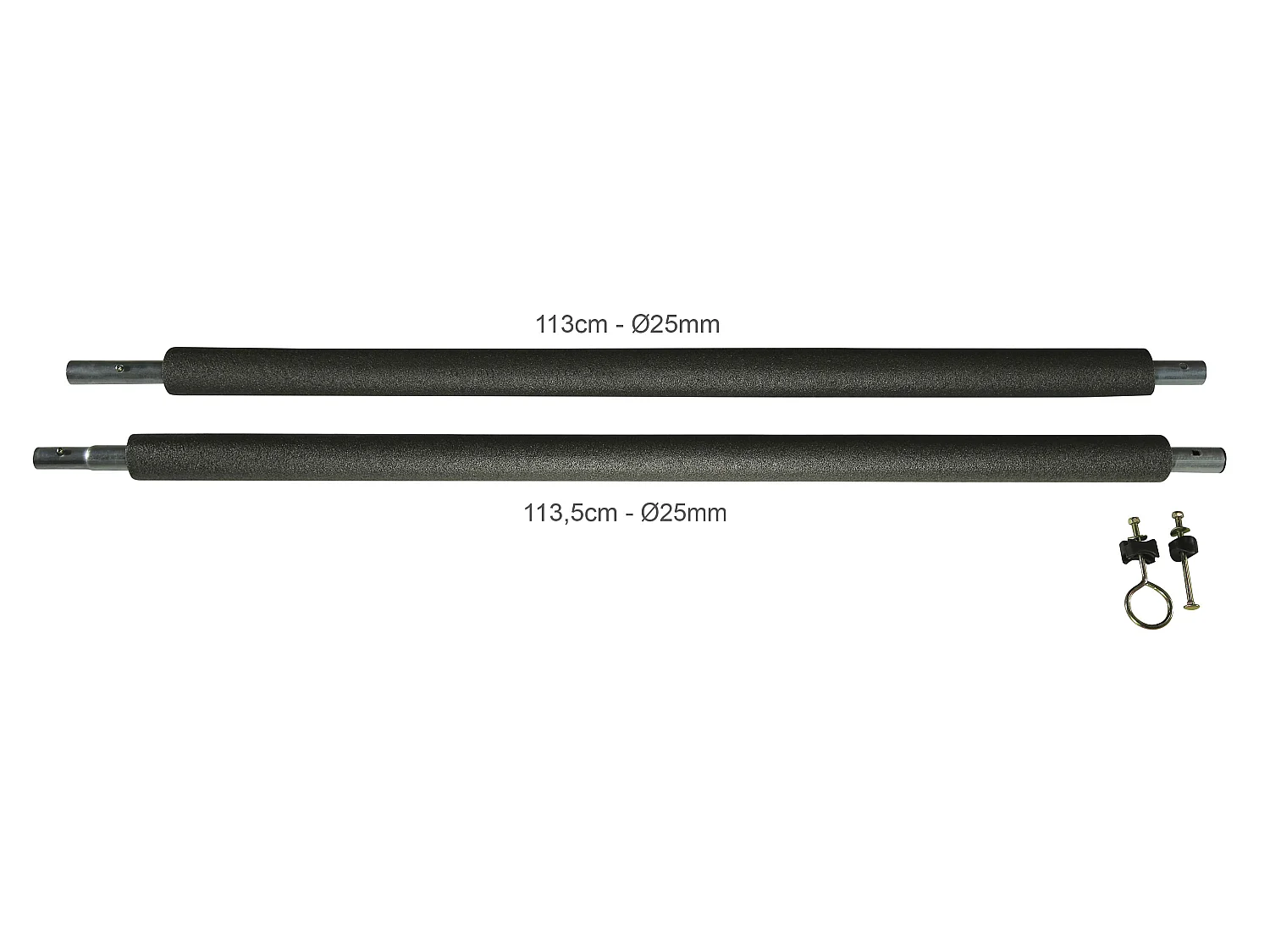Un poteau de filet standard Ø25mm pour trampolines de jardin avec mousse et visserie (longueur totale 221.5cm)