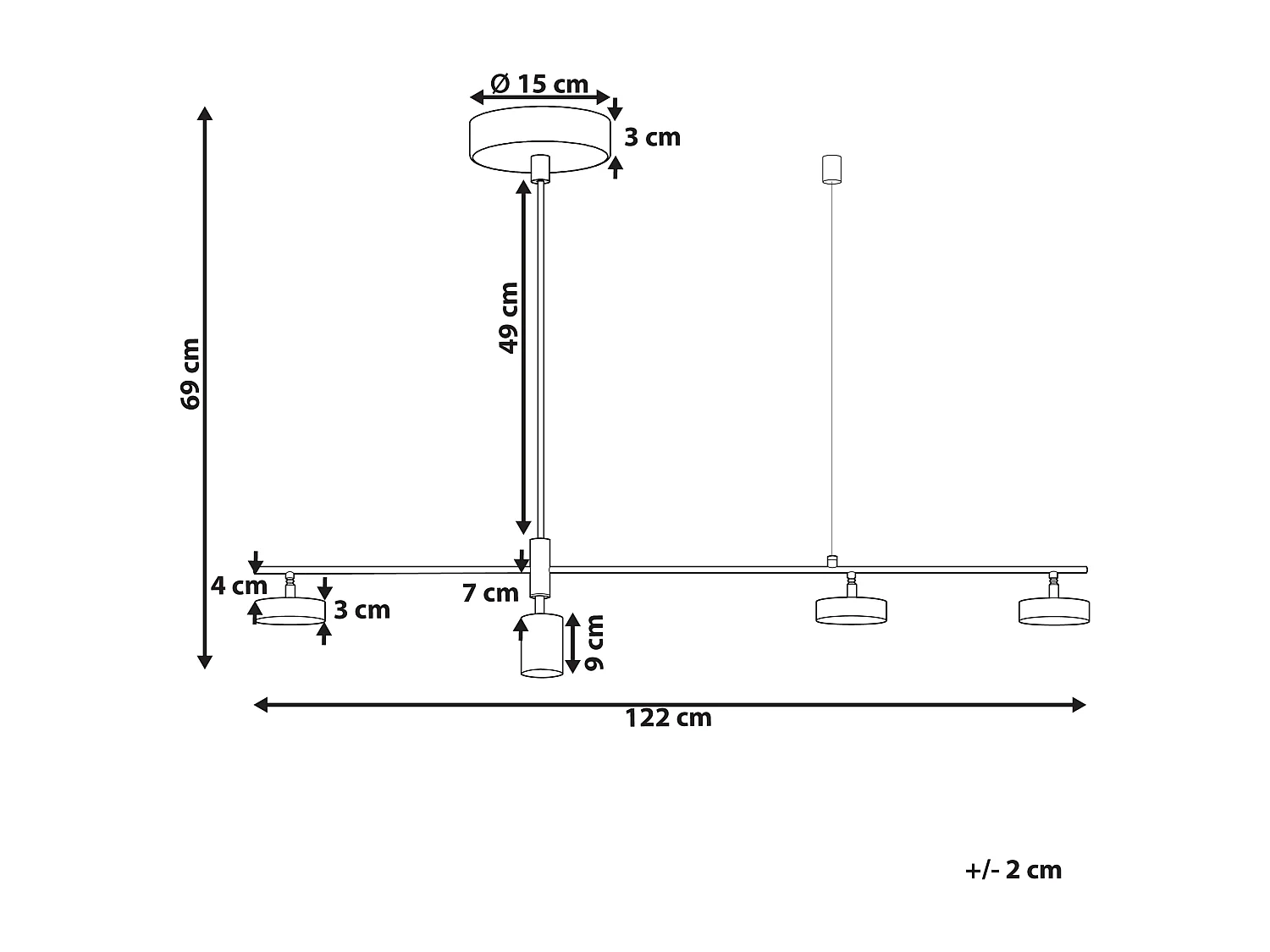 Lampe LED suspendue FOYLE Métal Noir