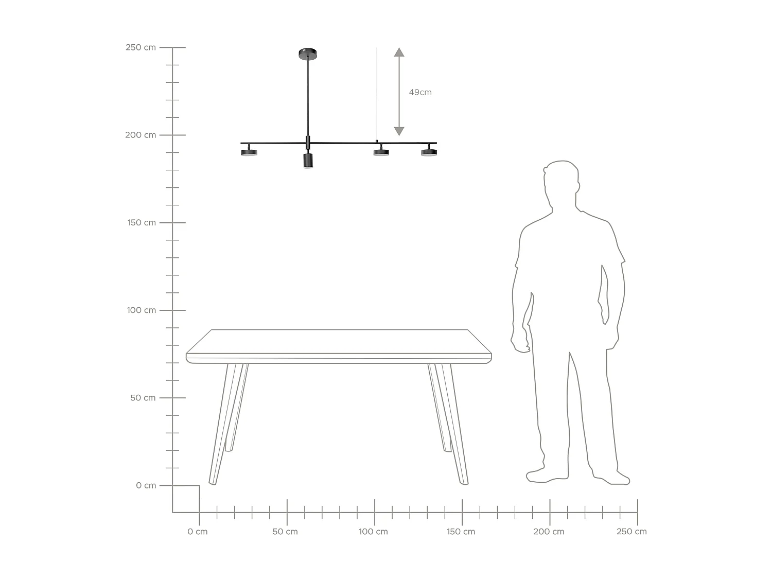 Lampe LED suspendue FOYLE Métal Noir