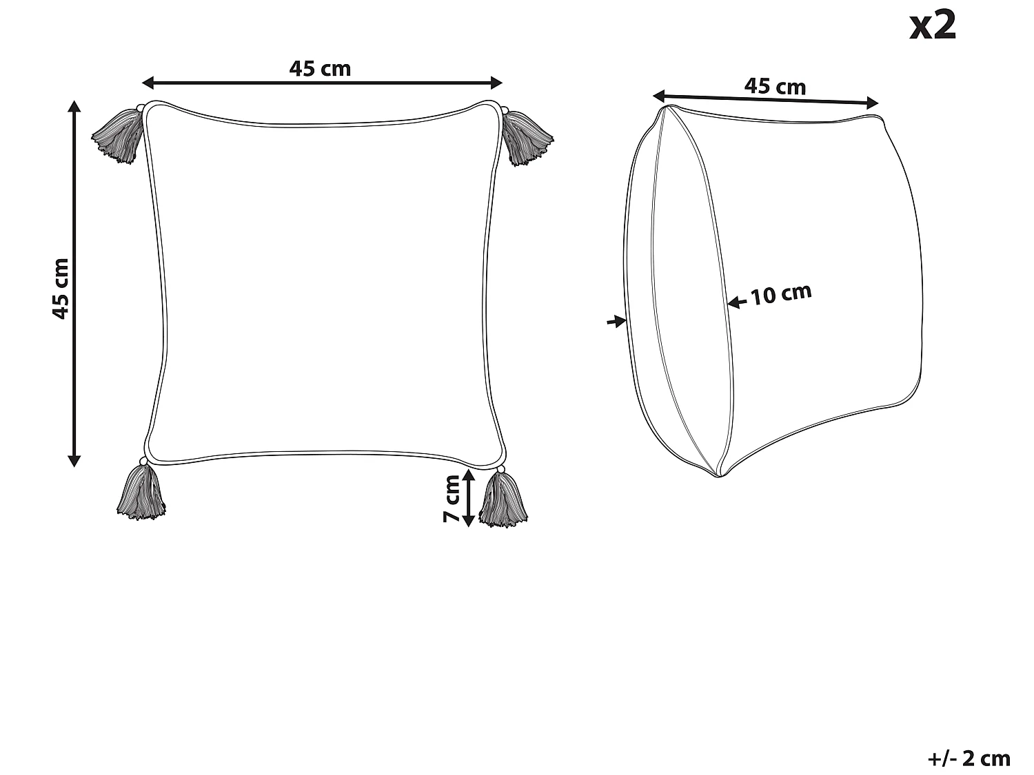 Zestaw 2 poduszek dekoracyjnych BILOBA Bawełna 45 x 45 cm Żółty Wzór kwiatowy
