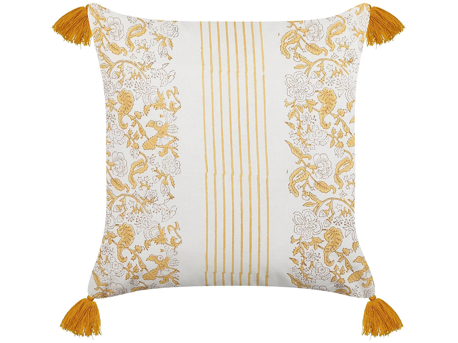 Lot de 2 coussins décoratifs BILOBA Coton 45 x 45 cm Jaune Motif floral