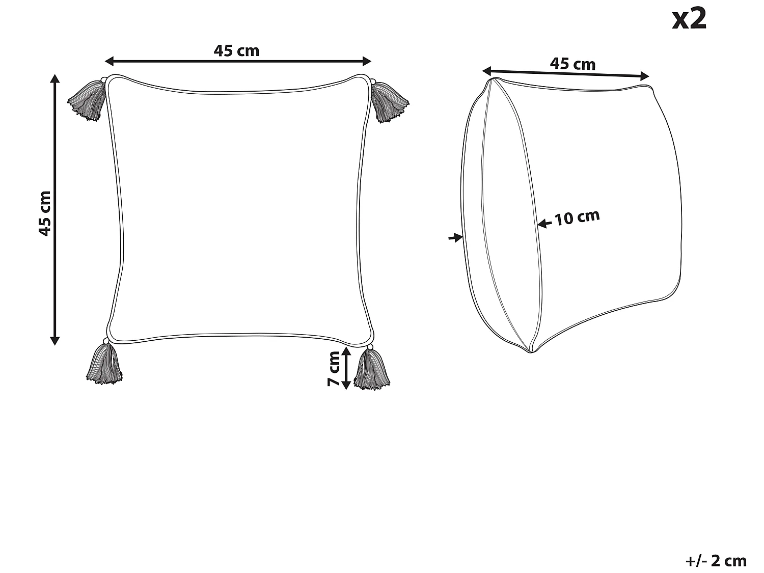 Set van 2 decoratieve kussens BILOBA Katoen 45 x 45 cm Geel Bloempatroon