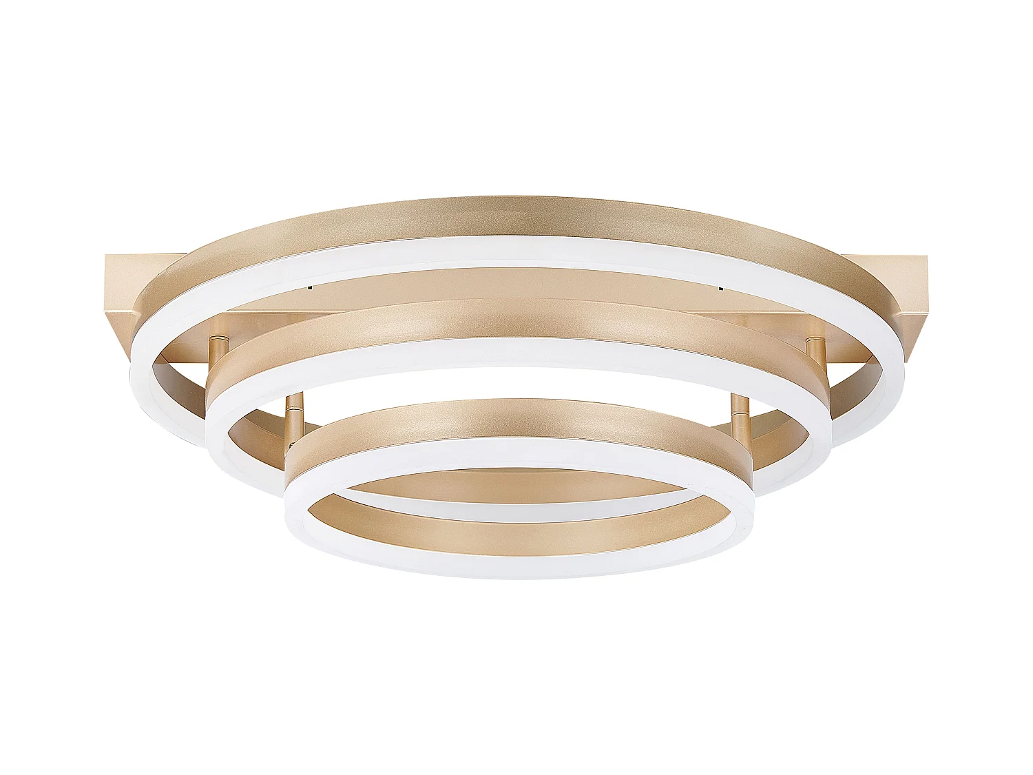 Deckenleuchte mit integrierten LED-Lichtern Runde Form Kreis Ringe Aluminium Gold NORE