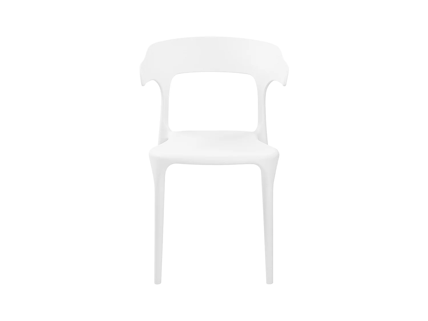 Indoor und Outdoor Stuhl 4er Set Kunststoff weiß stapelbar Skandi Modern Gubbio