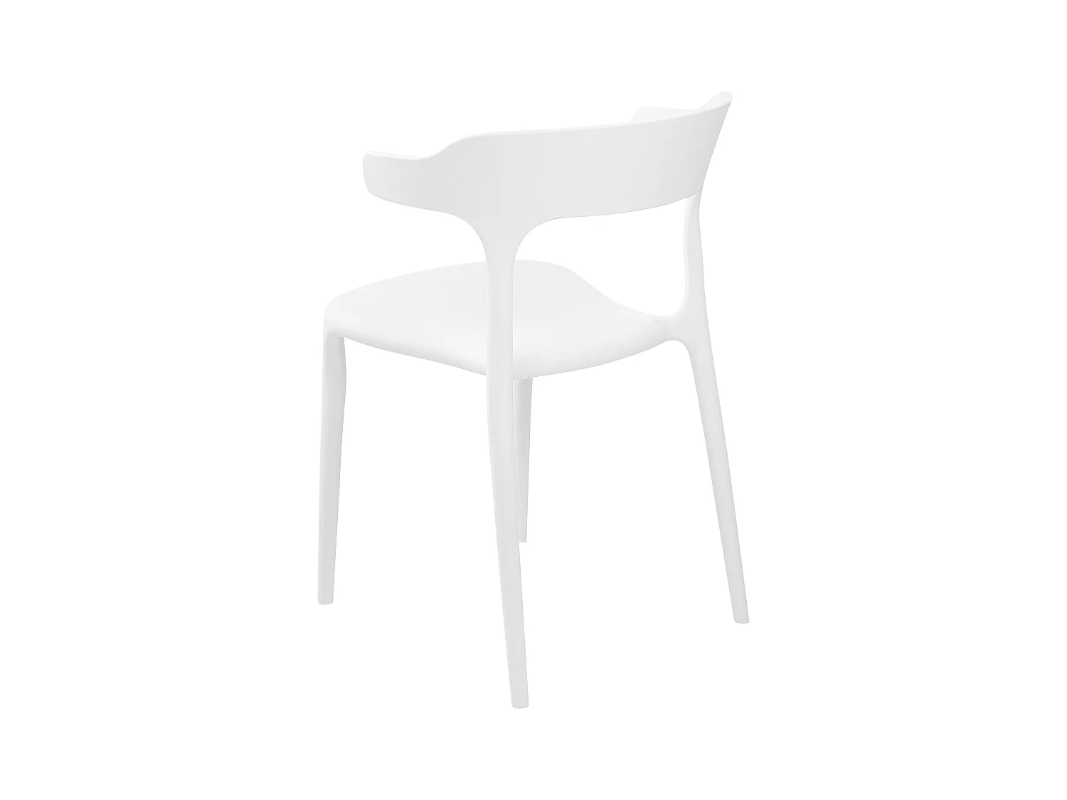 Indoor und Outdoor Stuhl 4er Set Kunststoff weiß stapelbar Skandi Modern Gubbio