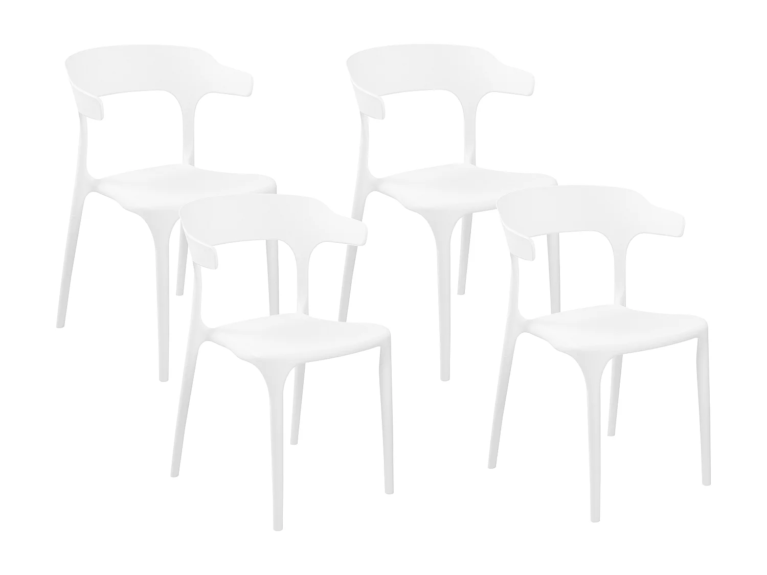 Lot de 4 chaises de jardin GUBBIO Blanc