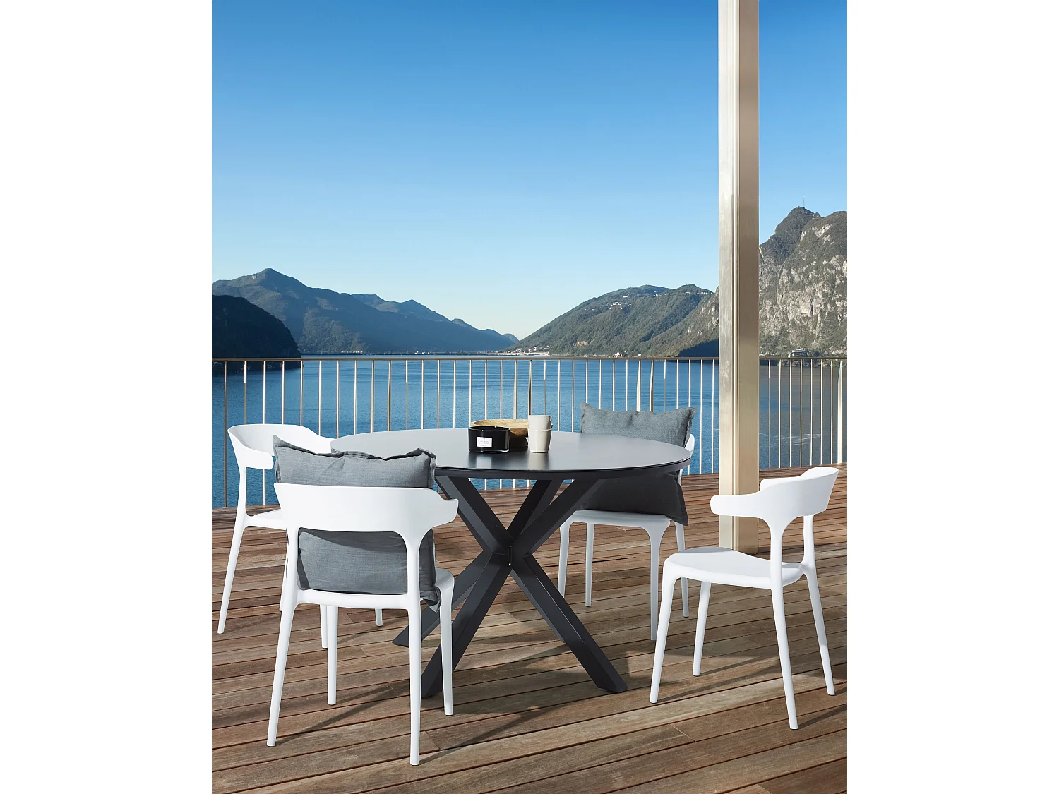 Lot de 4 chaises de jardin GUBBIO Blanc