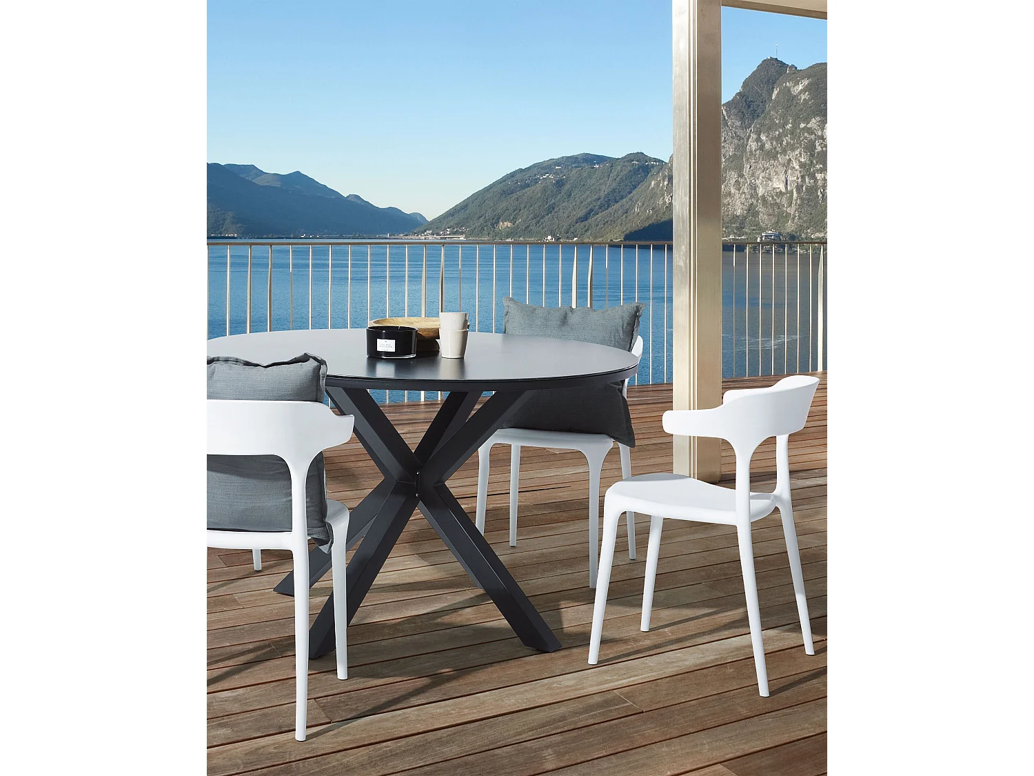 Set van 4 tuinstoelen GUBBIO Wit
