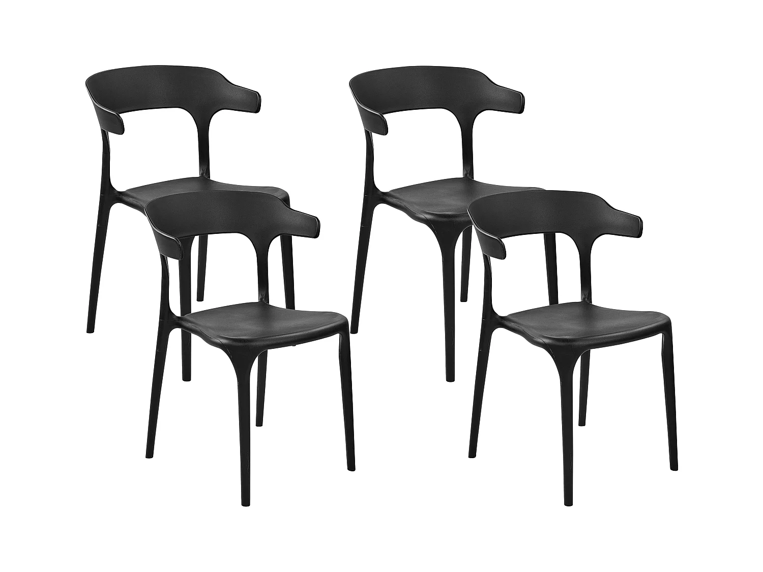 Lot de 4 chaises de jardin GUBBIO Noir