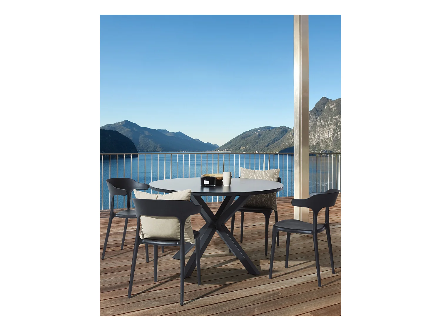 Lot de 4 chaises de jardin GUBBIO Noir