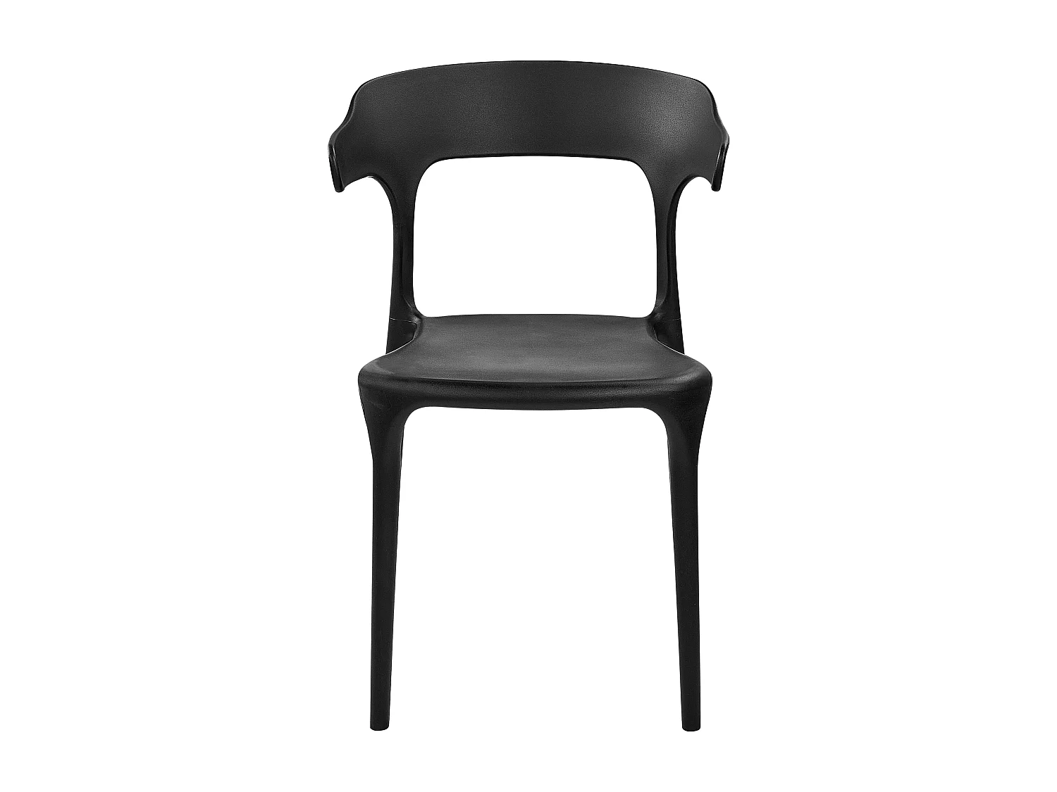 Indoor & Outdoor Stuhl 4er Set Kunststoff schwarz stapelbar Skandi Modern Gubbio