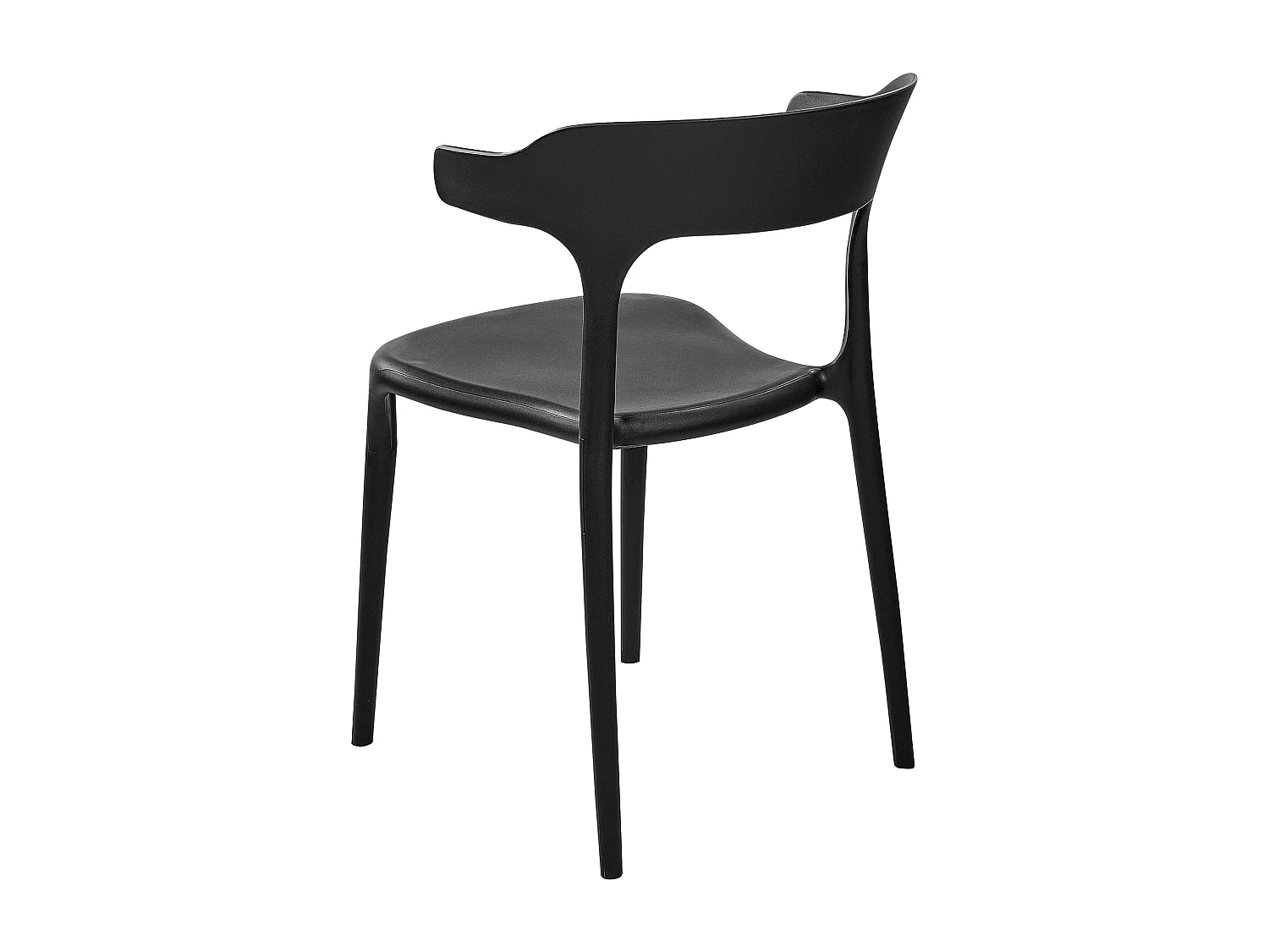 Indoor & Outdoor Stuhl 4er Set Kunststoff schwarz stapelbar Skandi Modern Gubbio