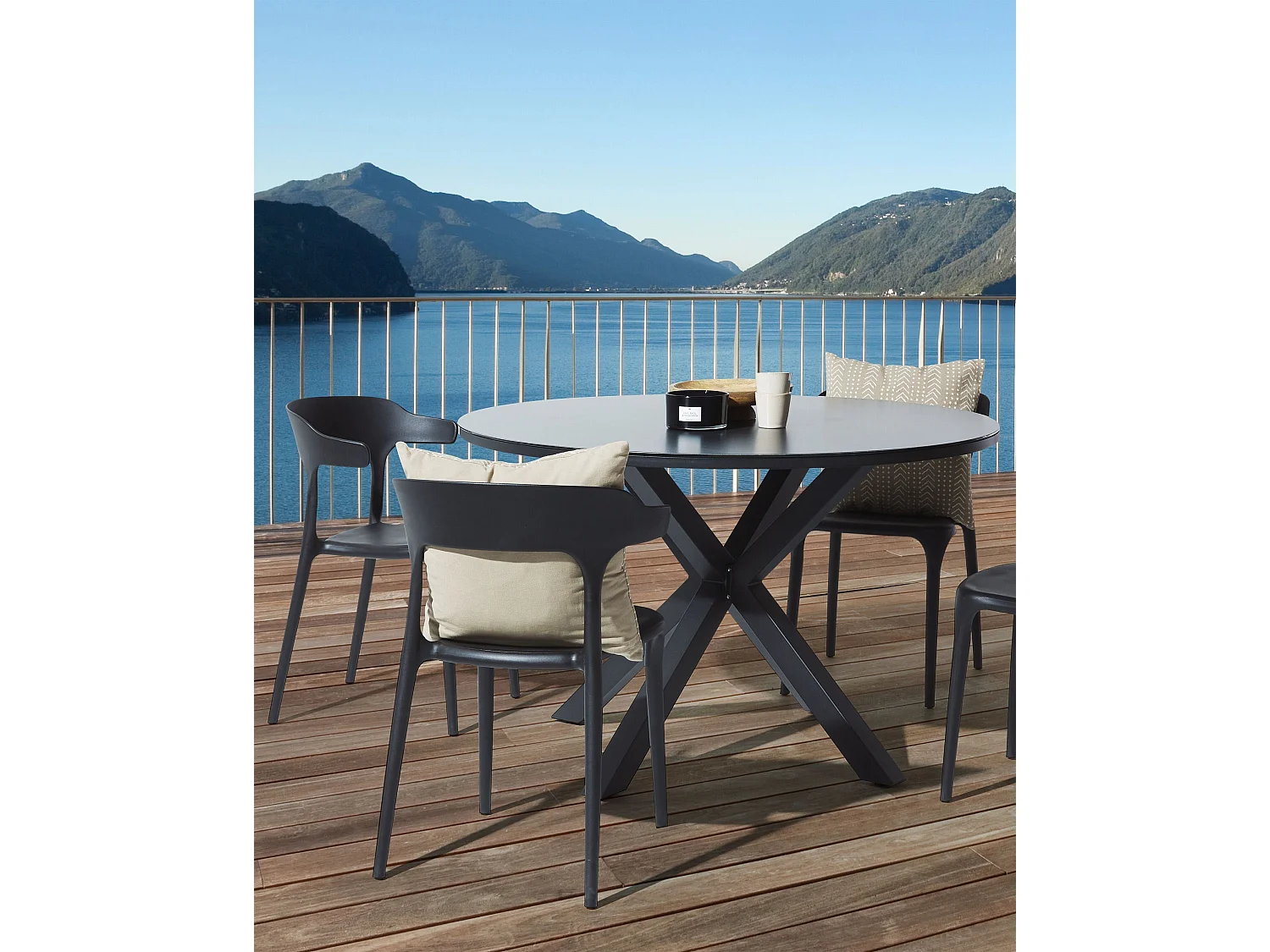 Conjunto de 4 sillas de jardín GUBBIO Negro