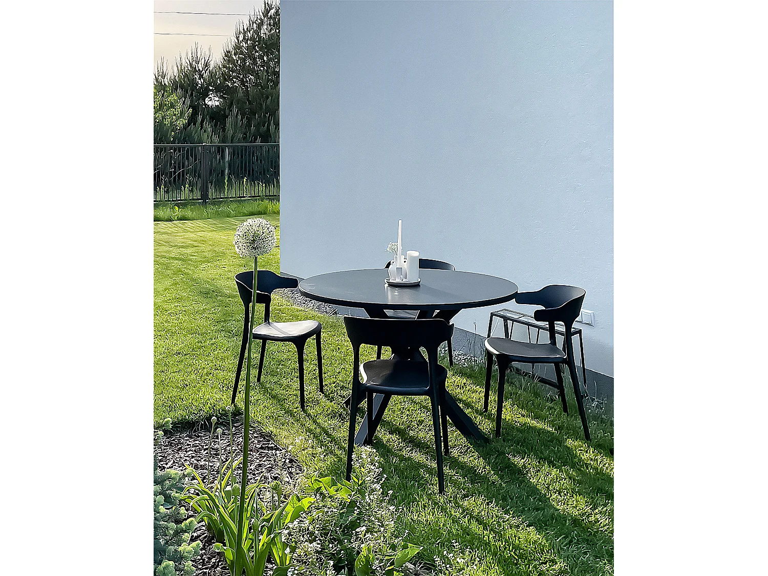 Conjunto de 4 sillas de jardín GUBBIO Negro