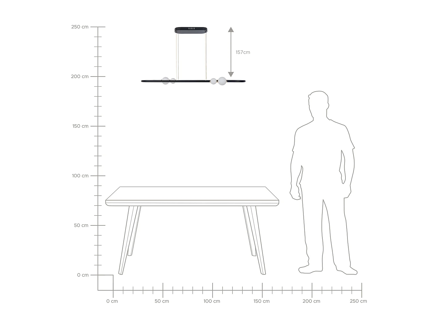 LED hanglamp FEALE Metaal Zwart