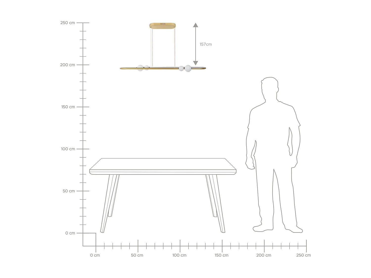 LED hanglamp FEALE Metaal Goud