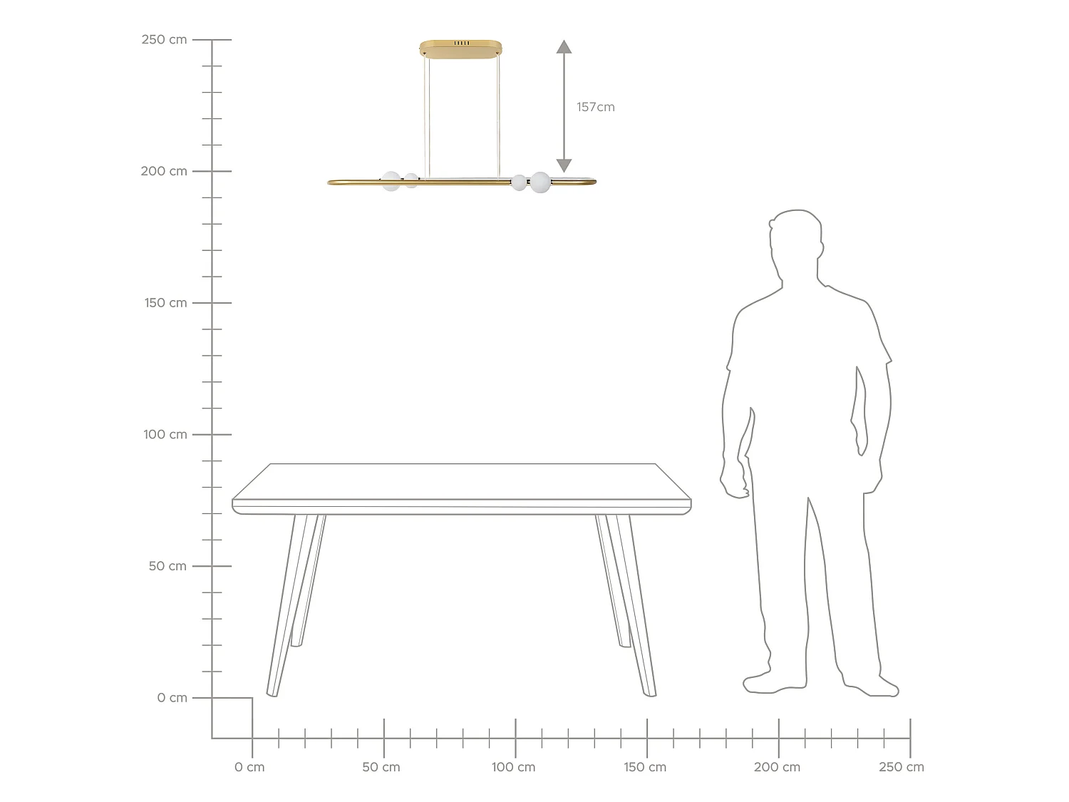 LED Hängelampe FEALE Metall Gold